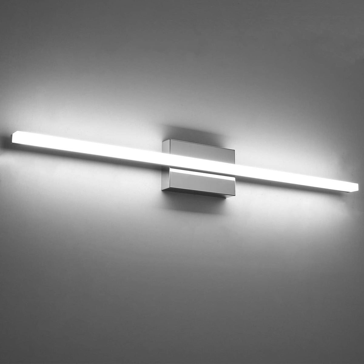 Bathroom Light Fixtures Over Mirror, Modern Bath Wall Lamp Chrome | Small 16 Inch, Gentle Lighting, Linear Lamp Bar for Vanity Restroom, Lámparas para Baño, IP44 Rustproof, 6000K Cool White