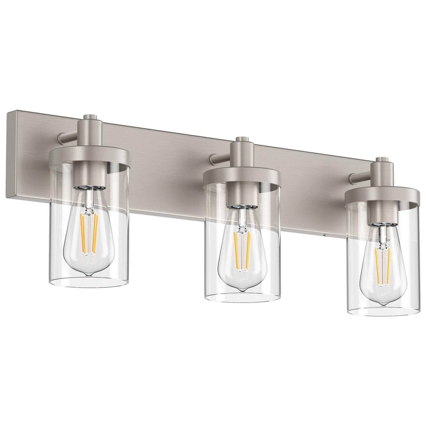 Aipsun Black Vanity Light for Bathroom 3 Light Farmhouse Bathroom Lights Fixtures Over Mirror with Clear Glass Shade(Exclude Bulb)