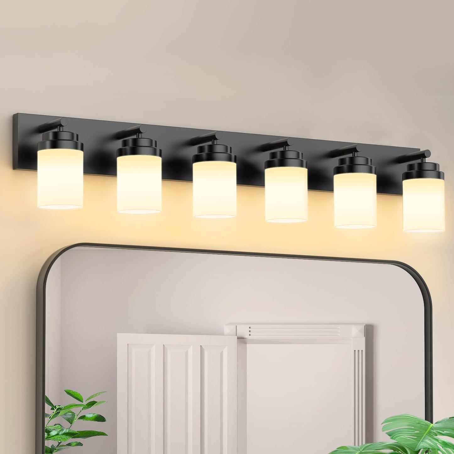 IZORRO Bathroom Vanity Light Fixture, 3-Light 22 Inch Matte Black Bathroom Light Fixtures Over Mirror, with Clear Glass Shade, Modern Farmhouse Vanity Lights, Rustic Restroom Lighting Fixtures
