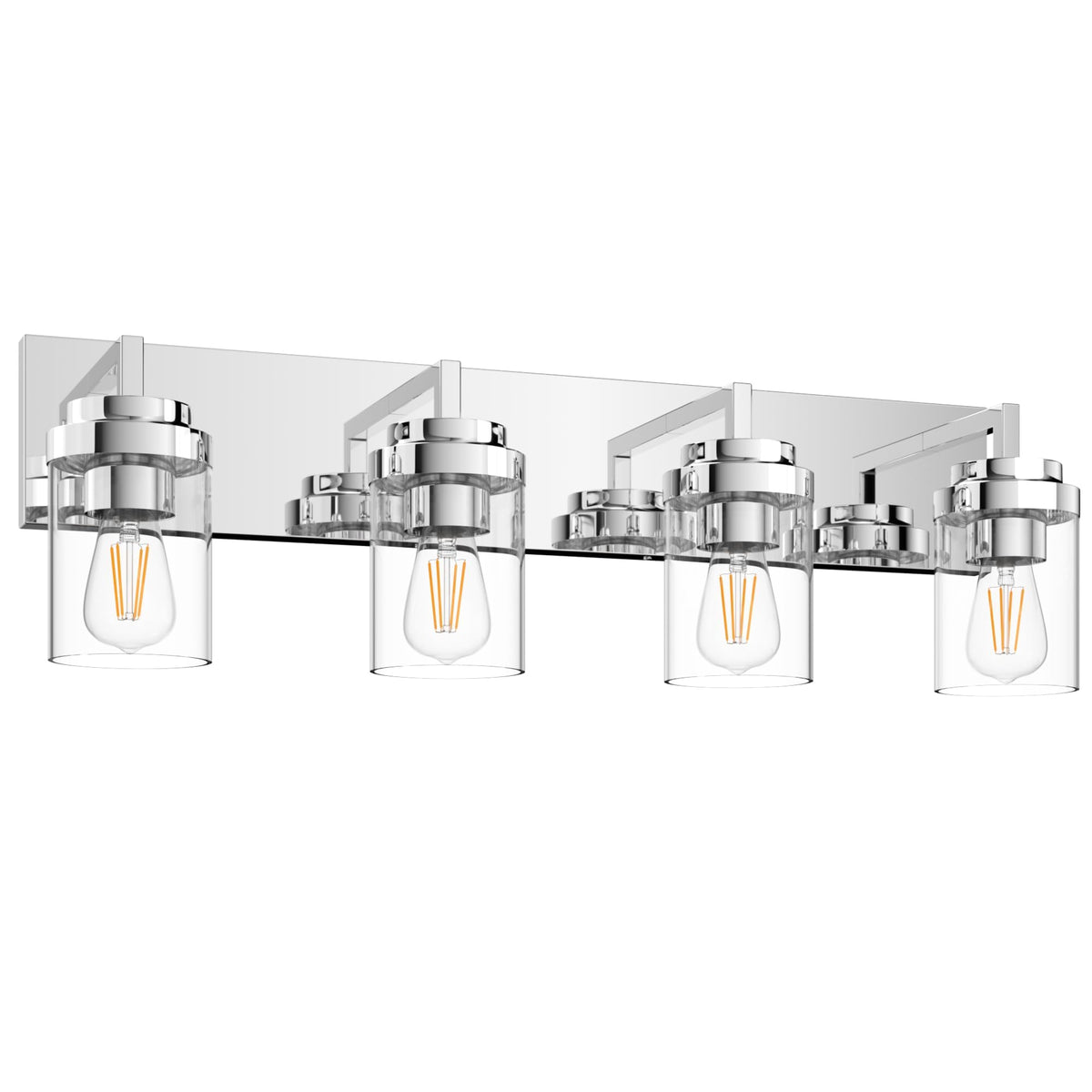 Bathroom Vanity Light, 3 Light Matte Black Vanity Lights with Clear Glass Shade, 22in Modern Wall Sconces, Bathroom Lighting Fixtures Over Mirror for Living Room