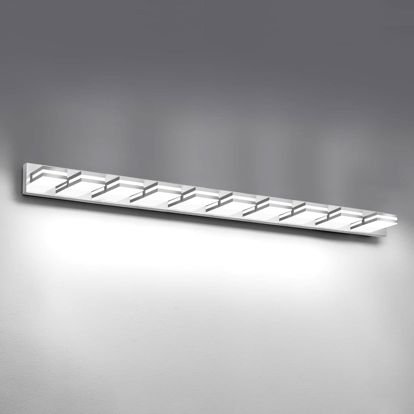 IZORRO LED Modern Bathroom Lights Fixtures(4-Light,Dimmable,360°Rotate),Matte Black Acrylic Wall Lighting,Vanity Lights for Bathroom Over Mirror - 6000k 24In （No Assembly Required）