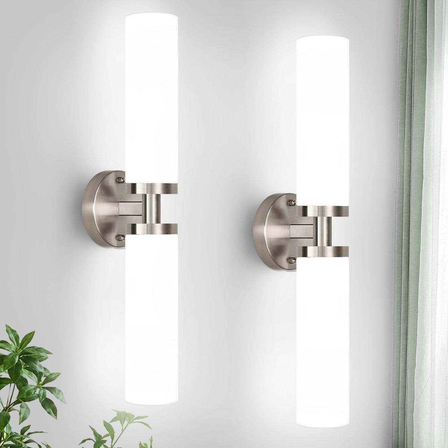 Indoi Hardwired Wall Sconces Set of Two, 22" Black and Gold Bathroom Sconces with Clear Glass, Modern Sconces Wall Decor Set of 2 Wall Light fixtures for Bathroom Mirror Living Room Hallway Bedroom