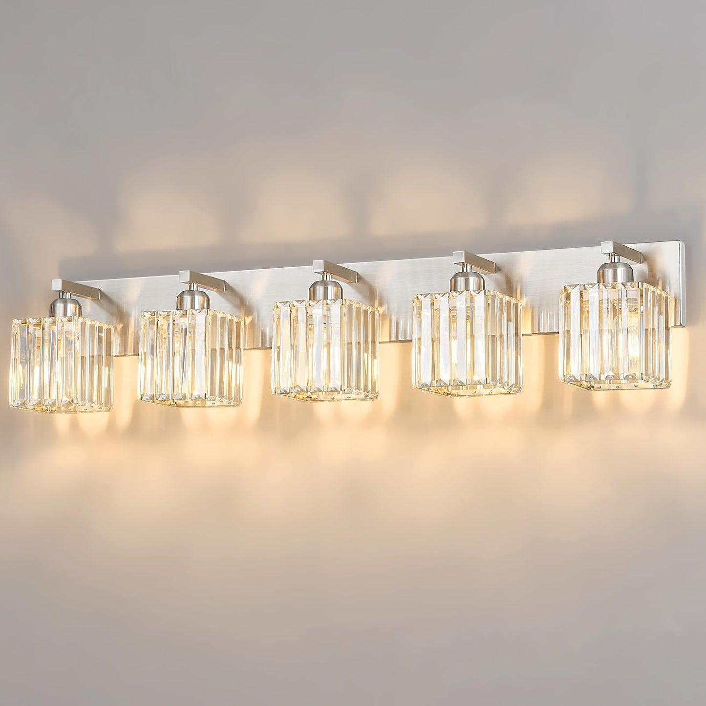 Modern Bathroom Vanity Light 3-Lights Modern Black Crystal Wall Light Bathroom Vanity Light Fixtures