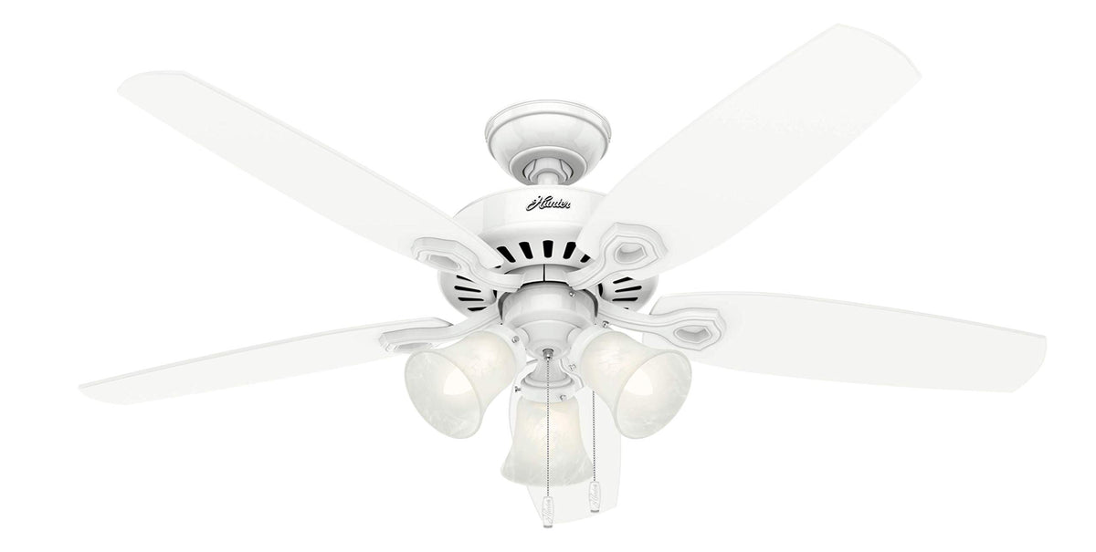 Hunter Builder Plus, Indoor, Ceiling Fan, Pull Chain, 52 inch, New Bronze | with LED Lights, Standard Mount, 5 Blades, For Bedroom, Living Room, Includes Bulbs, 53238