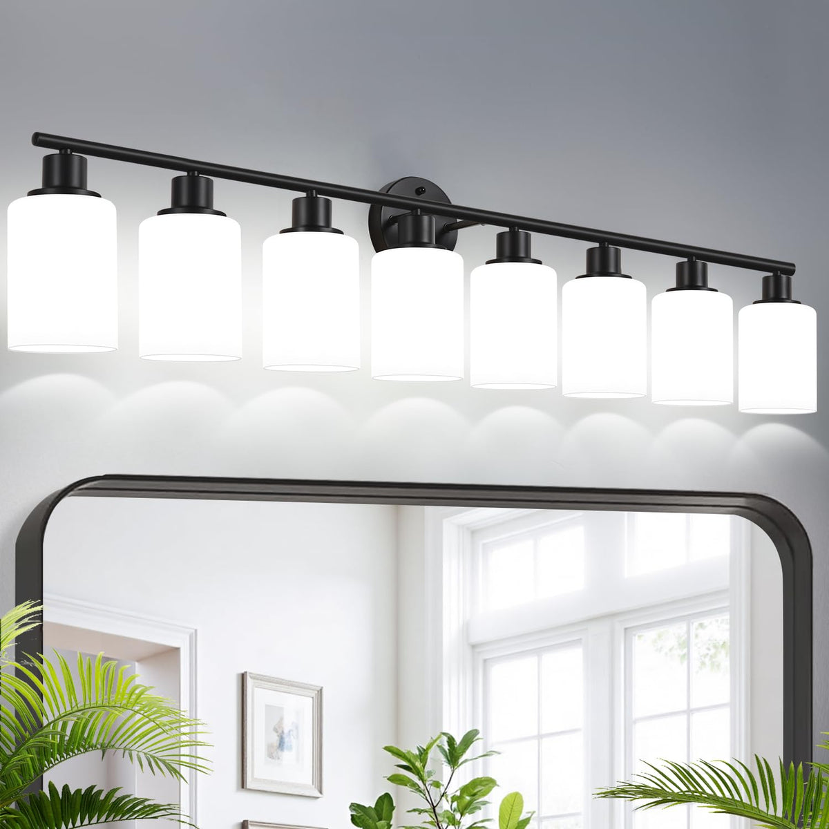 Zarbitta 3-Light Bathroom Light Fixtures, Brushed Nickel Vanity Light, Farmhouse Wall Lights with Clear Glass Shade, Bathroom Wall Lamp for Mirror Kitchen Bedroom Hallway Living Room Hallway Cabinet
