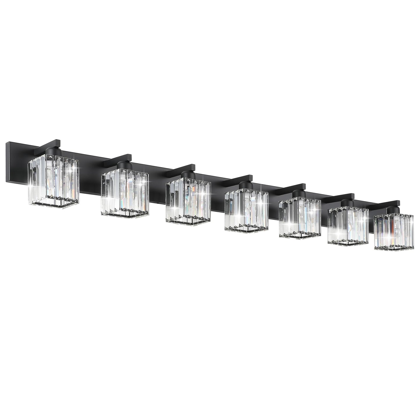 Aipsun Brushed Nickel Vanity Light Bathroom Lighting Fixtures 3 Light Crystal Modern Bathroom Vanity Light (Exclude Bulb)