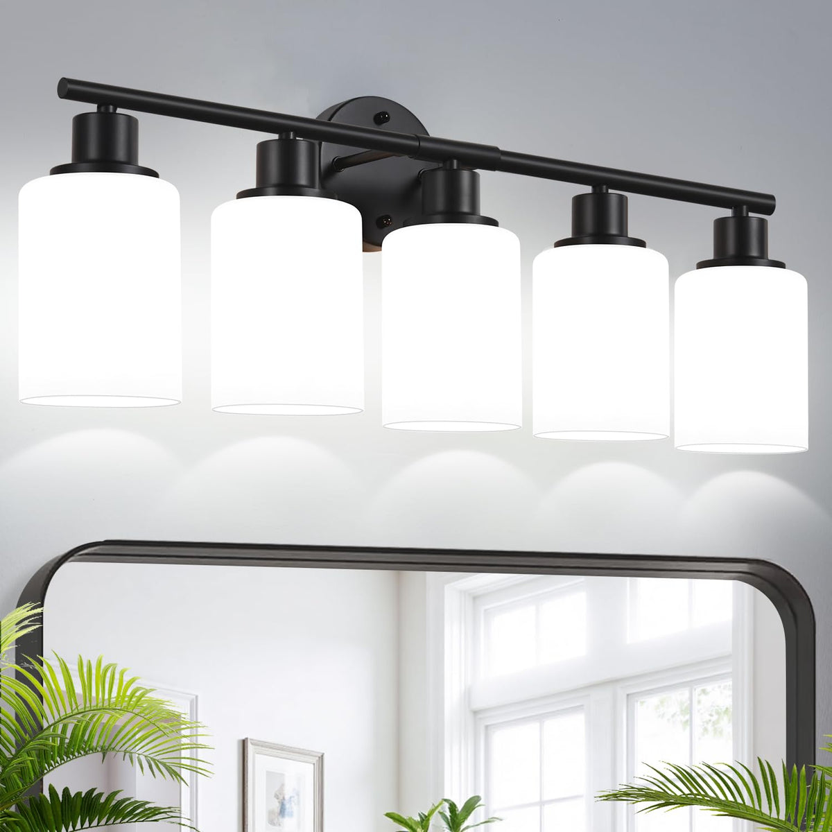 Zarbitta 3-Light Bathroom Light Fixtures, Brushed Nickel Vanity Light, Farmhouse Wall Lights with Clear Glass Shade, Bathroom Wall Lamp for Mirror Kitchen Bedroom Hallway Living Room Hallway Cabinet