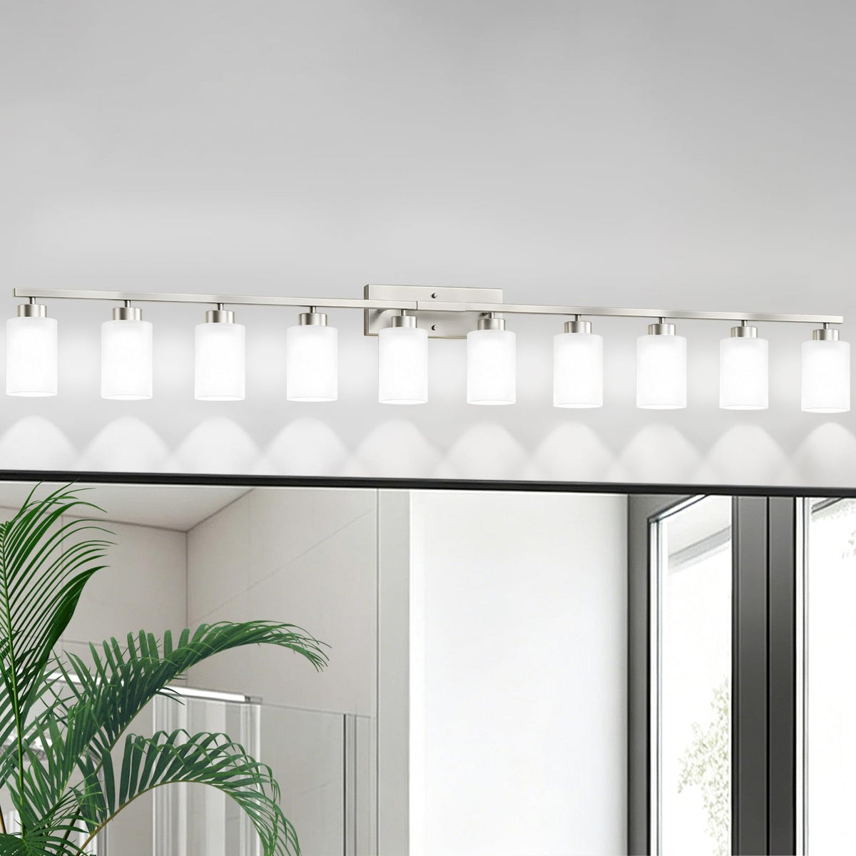 IZORRO Modern Bathroom Light Fixtures, 4 Light Black Vanity Lights, Bathroom Lighting Fixtures Over Mirror with Clear Glass for Living Room Cabinet Bedroom
