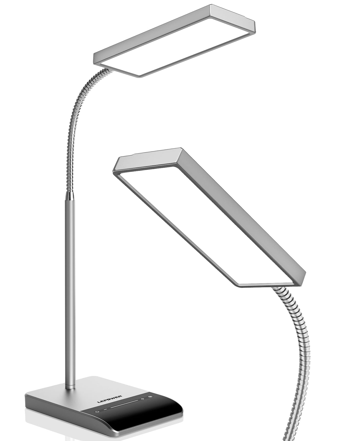 LEPOWER Desk Lamp, 800LM LED for Home Office, True Eye-Caring for Reading | 50 Lighting Modes, 2X Wider Panel, 360° Flexible Gooseneck, Touch Control, 12W Bright Table Lamp for Dorm, Bedroom, Study
