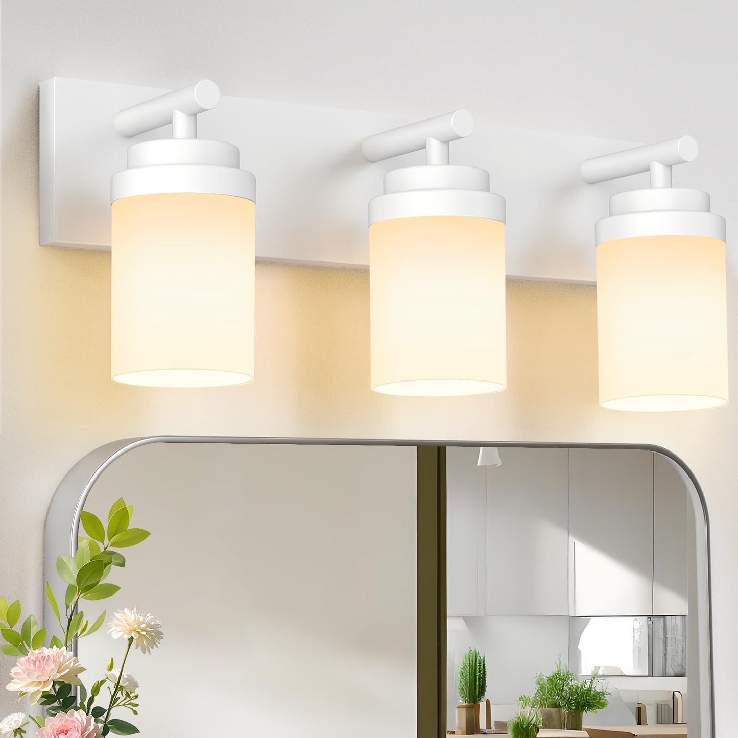 IZORRO Bathroom Vanity Light Fixture, 3-Light 22 Inch Matte Black Bathroom Light Fixtures Over Mirror, with Clear Glass Shade, Modern Farmhouse Vanity Lights, Rustic Restroom Lighting Fixtures