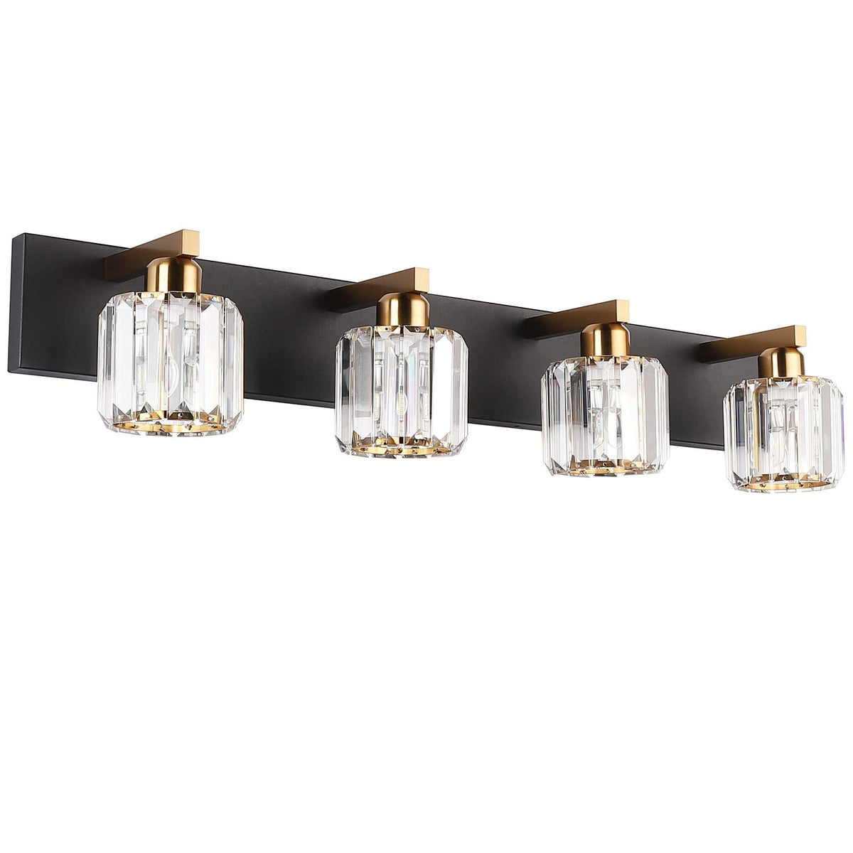 Aipsun Brushed Nickel Vanity Light Bathroom Lighting Fixtures 3 Light Crystal Modern Bathroom Vanity Light (Exclude Bulb)