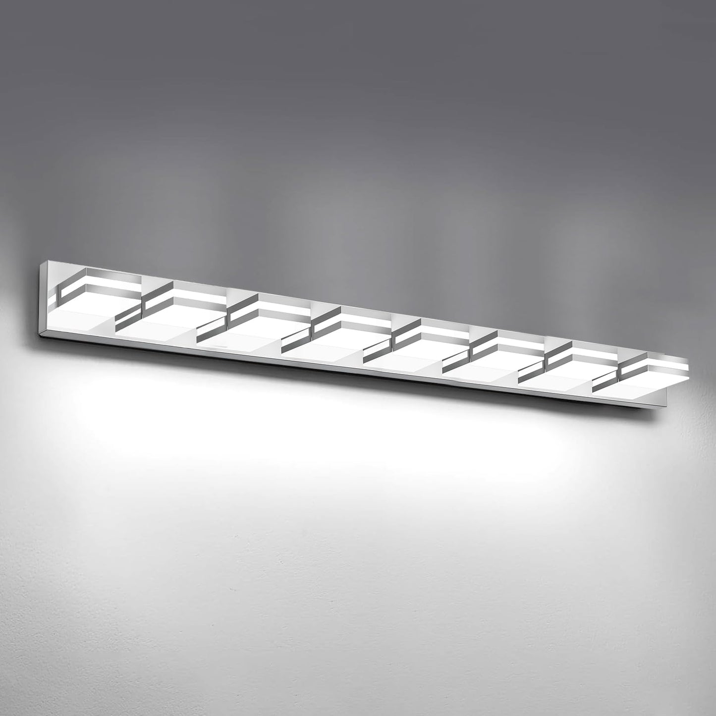 IZORRO LED Modern Bathroom Lights Fixtures(4-Light,Dimmable,360°Rotate),Matte Black Acrylic Wall Lighting,Vanity Lights for Bathroom Over Mirror - 6000k 24In （No Assembly Required）