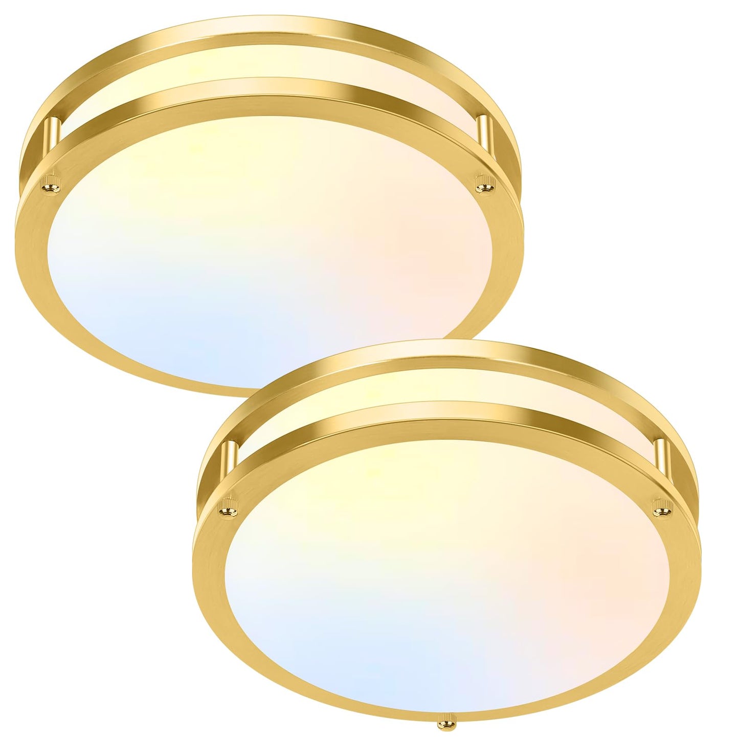 36W LED Ceiling Lights 3600lm Super Bright, Flush Mount Light Fixtures | Dimmable, 6500K/5000K/4000K/3000K/2700K Adjusted Modern Ceiling Lights 2PACK, 13in Ceiling Lamps for Bedroom Kitchen, Nickle