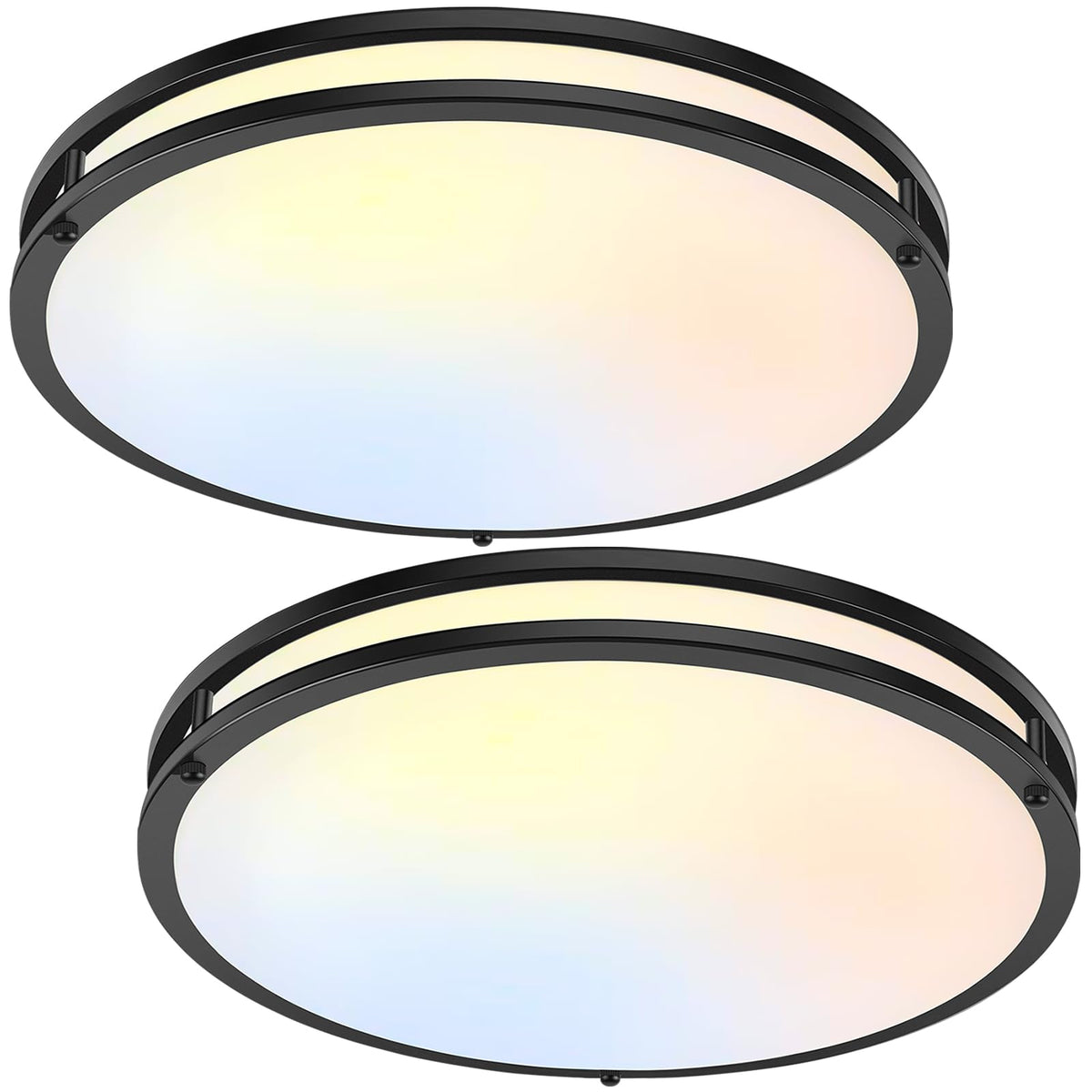 36W LED Ceiling Lights 3600lm Super Bright, Flush Mount Light Fixtures | Dimmable, 6500K/5000K/4000K/3000K/2700K Adjusted Modern Ceiling Lights 2PACK, 13in Ceiling Lamps for Bedroom Kitchen, Nickle