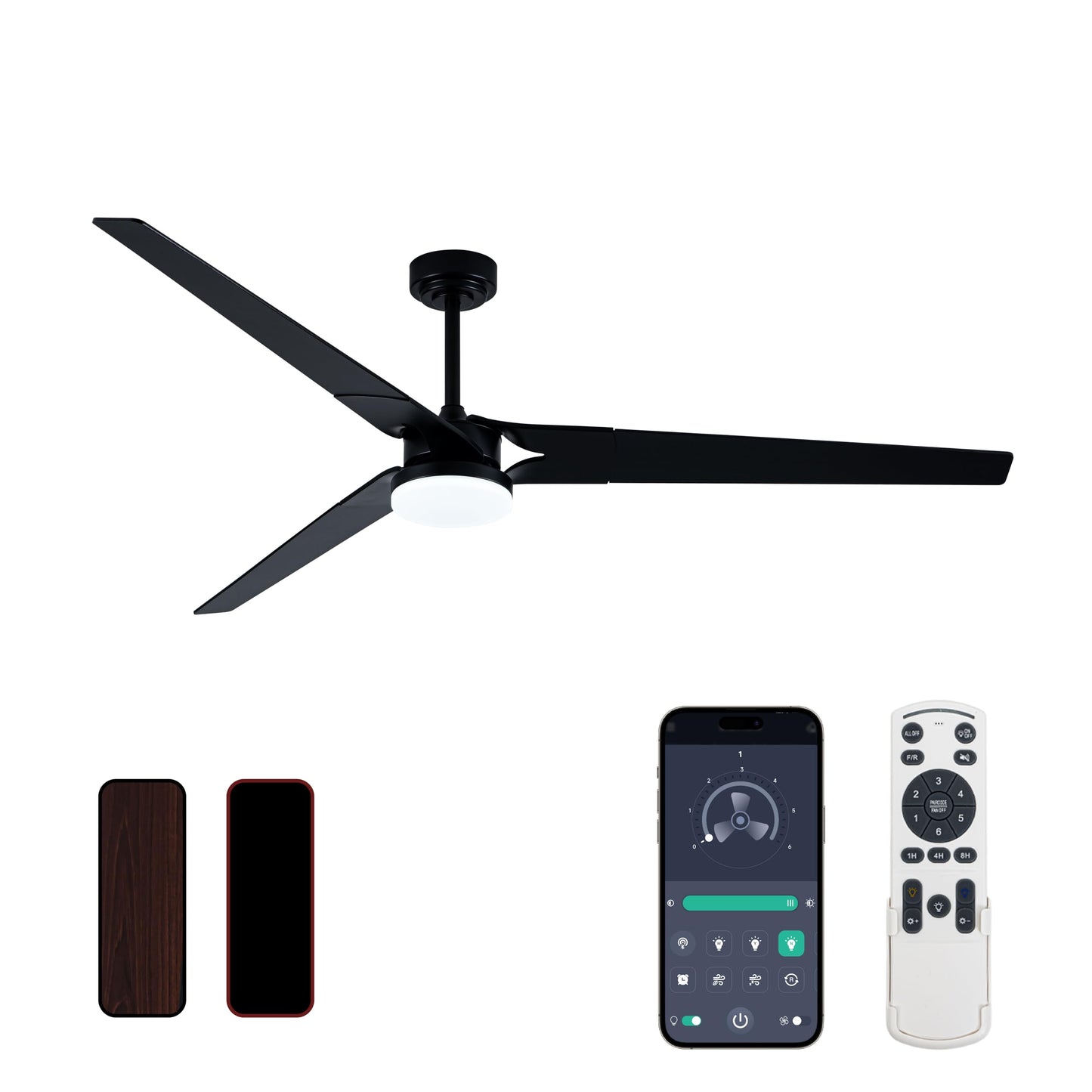 Gold Ceiling Fan with Lights and Remote, 52 In | 3 Blade Style, App Remote Control, Timer, Reversible, 3CCT, 6 Speed, 2 Color Blade for Indoor, Bedroom, Living Room