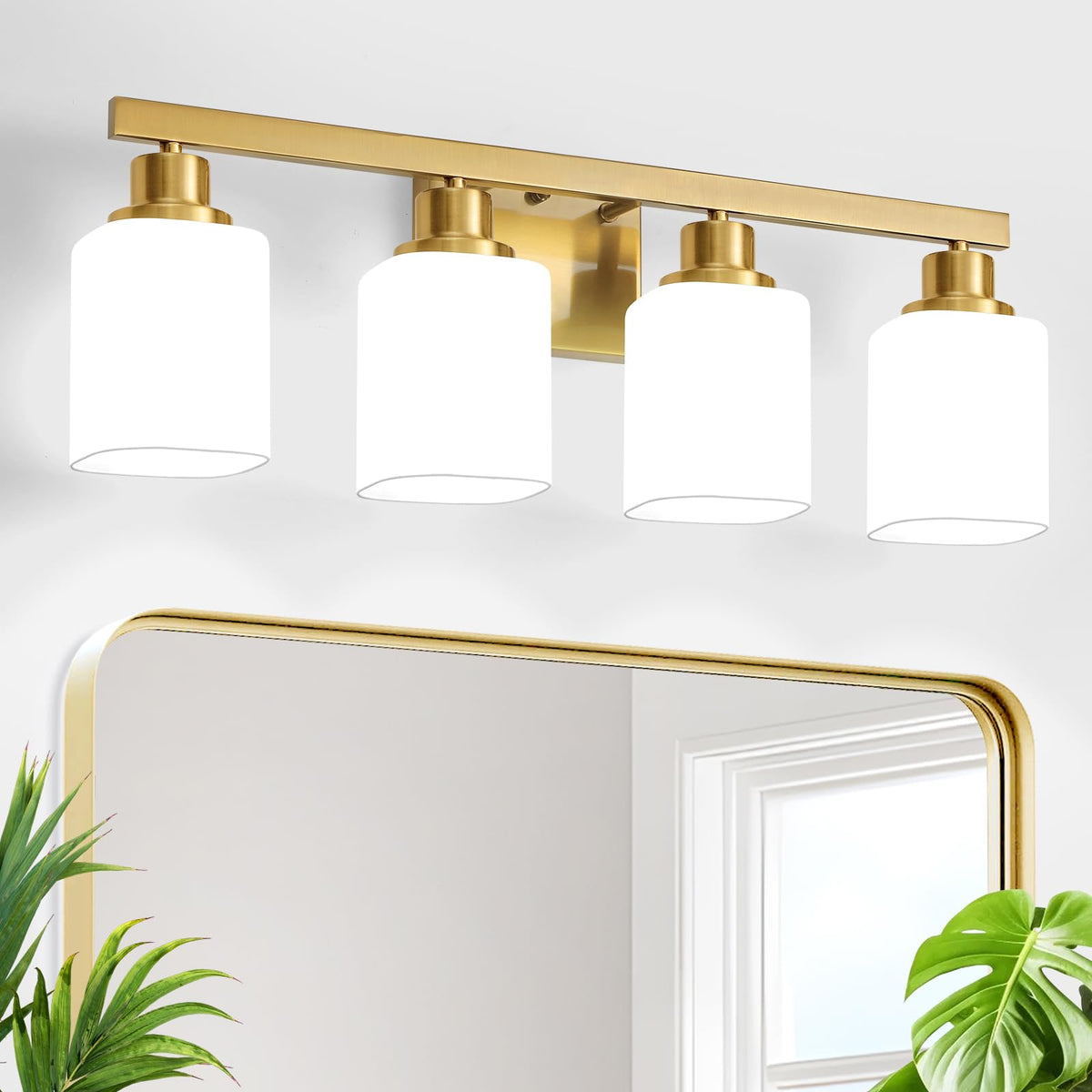3-Light Bathroom Vanity Light,Modern Matte Black Bathroom Light Fixtures with Square Frosted Glass,Wall Sconces Lighting fixtures Over Mirror Restroom, Living Room Hallway