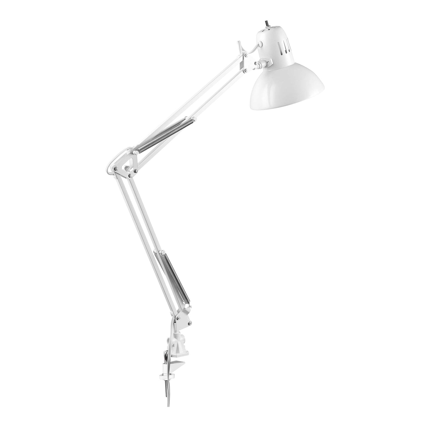 Globe Electric 56963 31.5" Multi-Joint Desk Lamp with Metal Clamp, Black, On/Off Rotary Switch on Shade, Partially Adjustable Swing Arm, Home Essentials, Reading Light, Office Décor