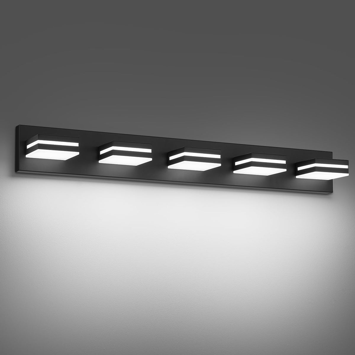 Modern LED Stainless Steel Chrome Acrylic Bathroom Lights Fixtures 3-Light | Wall Lighting,Vanity Lights for Bathroom Over Mirror 6000K 350°Rotate（No Assembly Required）
