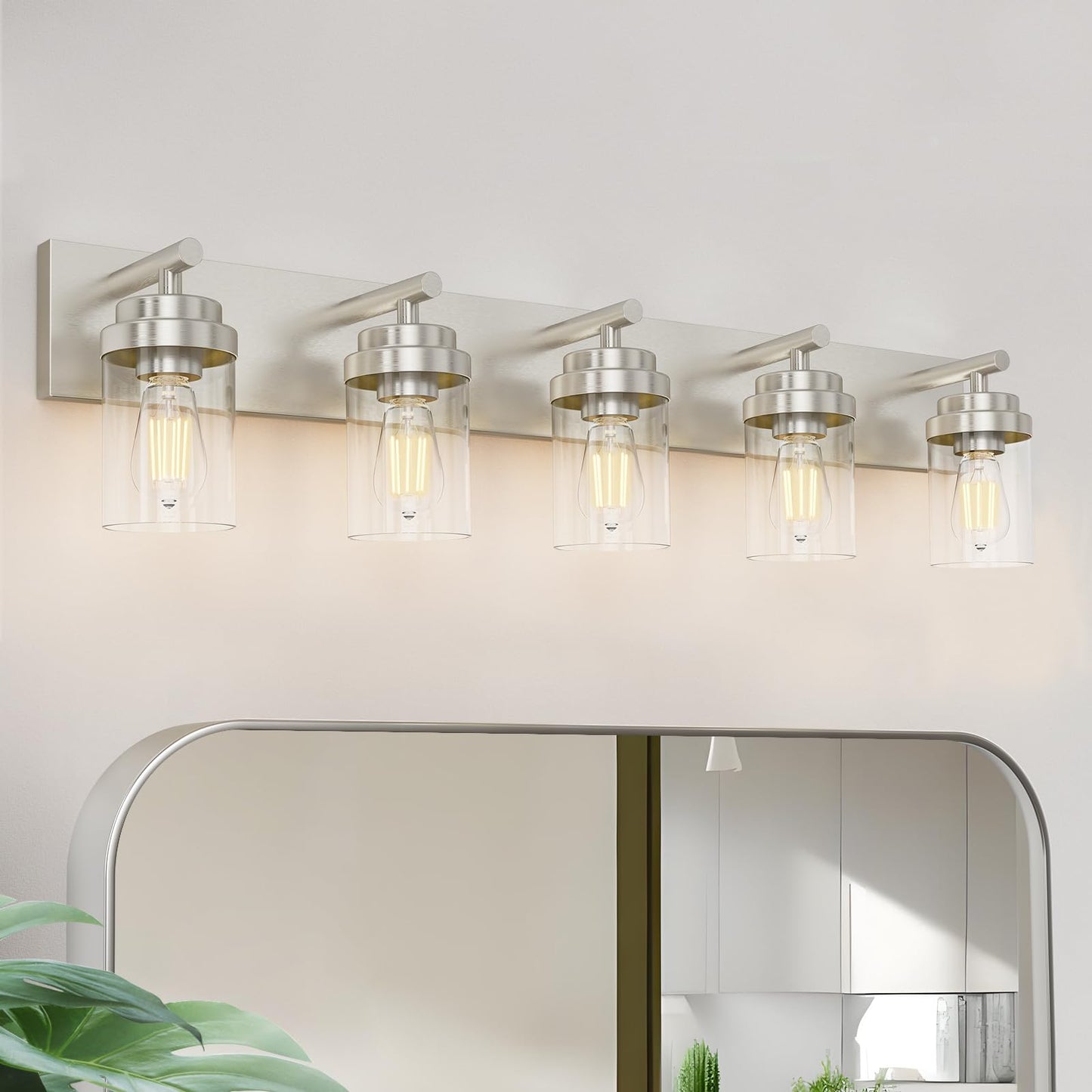 IZORRO Bathroom Vanity Light Fixture, 3-Light 22 Inch Matte Black Bathroom Light Fixtures Over Mirror, with Clear Glass Shade, Modern Farmhouse Vanity Lights, Rustic Restroom Lighting Fixtures