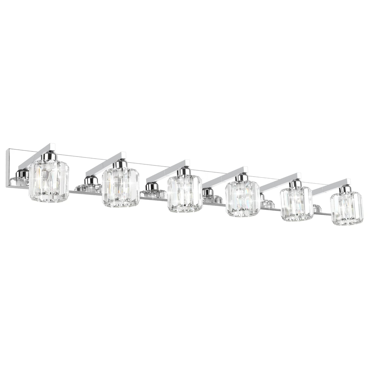 Aipsun Brushed Nickel Vanity Light Bathroom Lighting Fixtures 3 Light Crystal Modern Bathroom Vanity Light (Exclude Bulb)