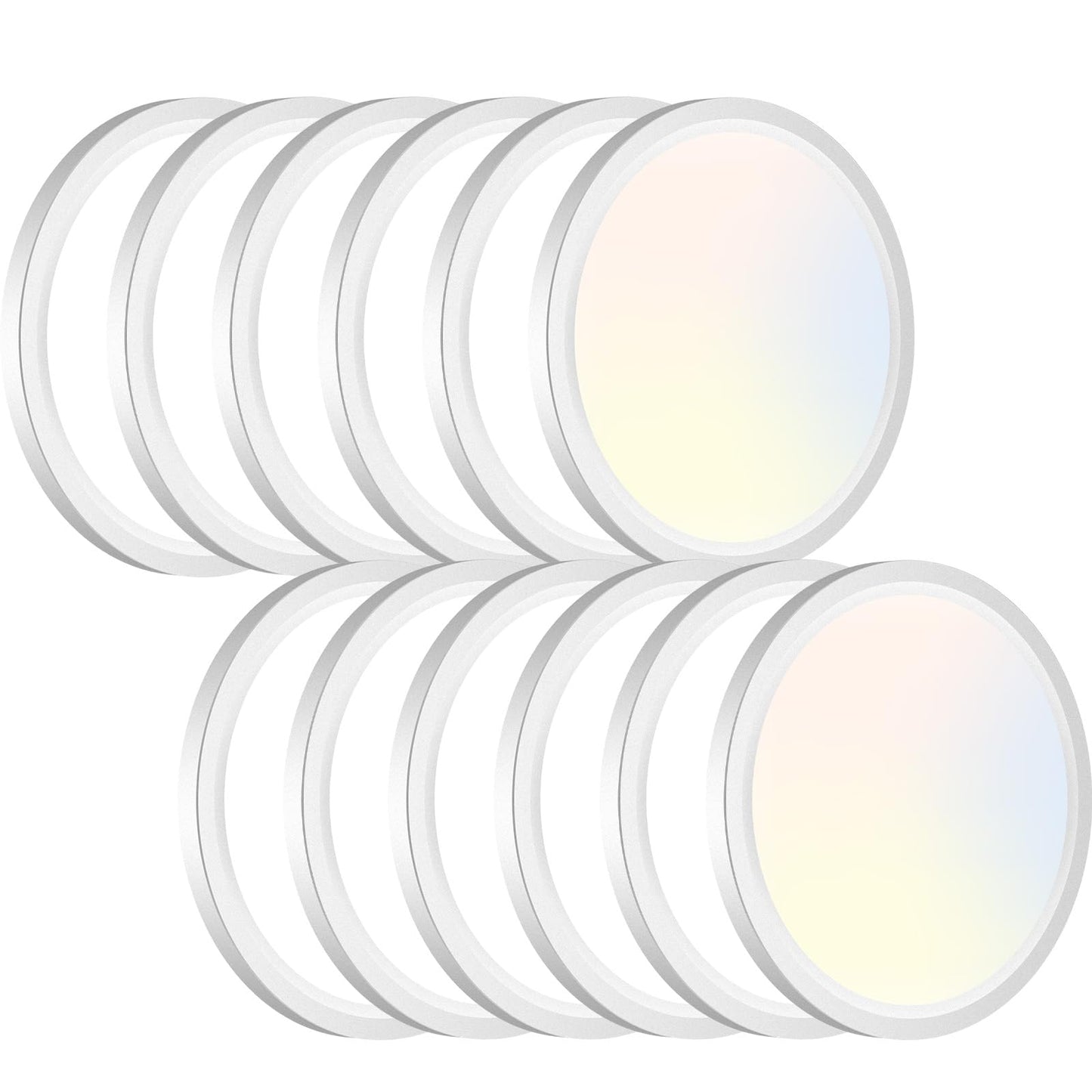 8PACK LED Flush Mount Ceiling Light Fixture, 3000K-4000K-6500K & 100W Equivalent Modern Kitchen Recessed Ceiling Lamp 15W 1500Lm 7.5 Inch Closet Round Surface for Bathroom Laundry Bedroom Hallway