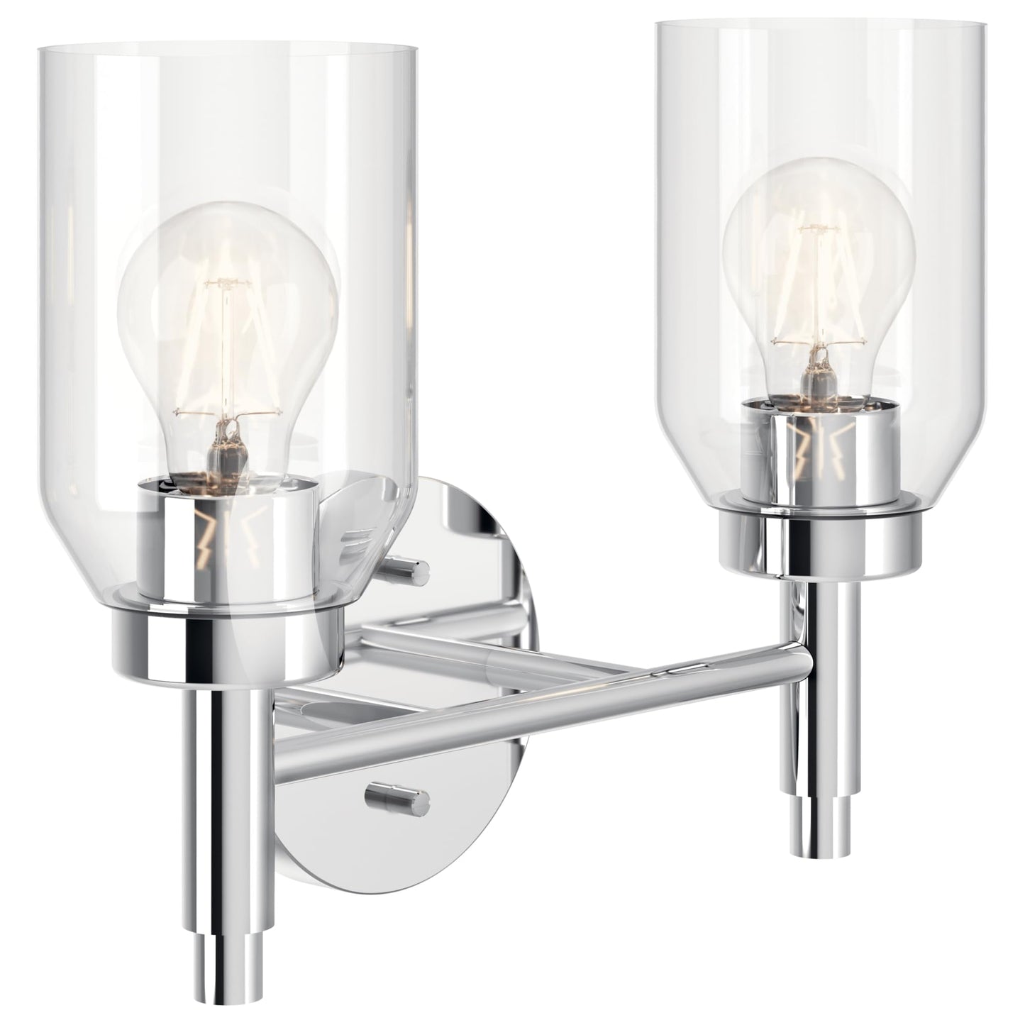 Kichler Madden 3-Light Bathroom Vanity Light, Champagne Bronze | Modern vanity light with clear glass for single bathroom mirrors (24" x 10.5"), 55185CPZ