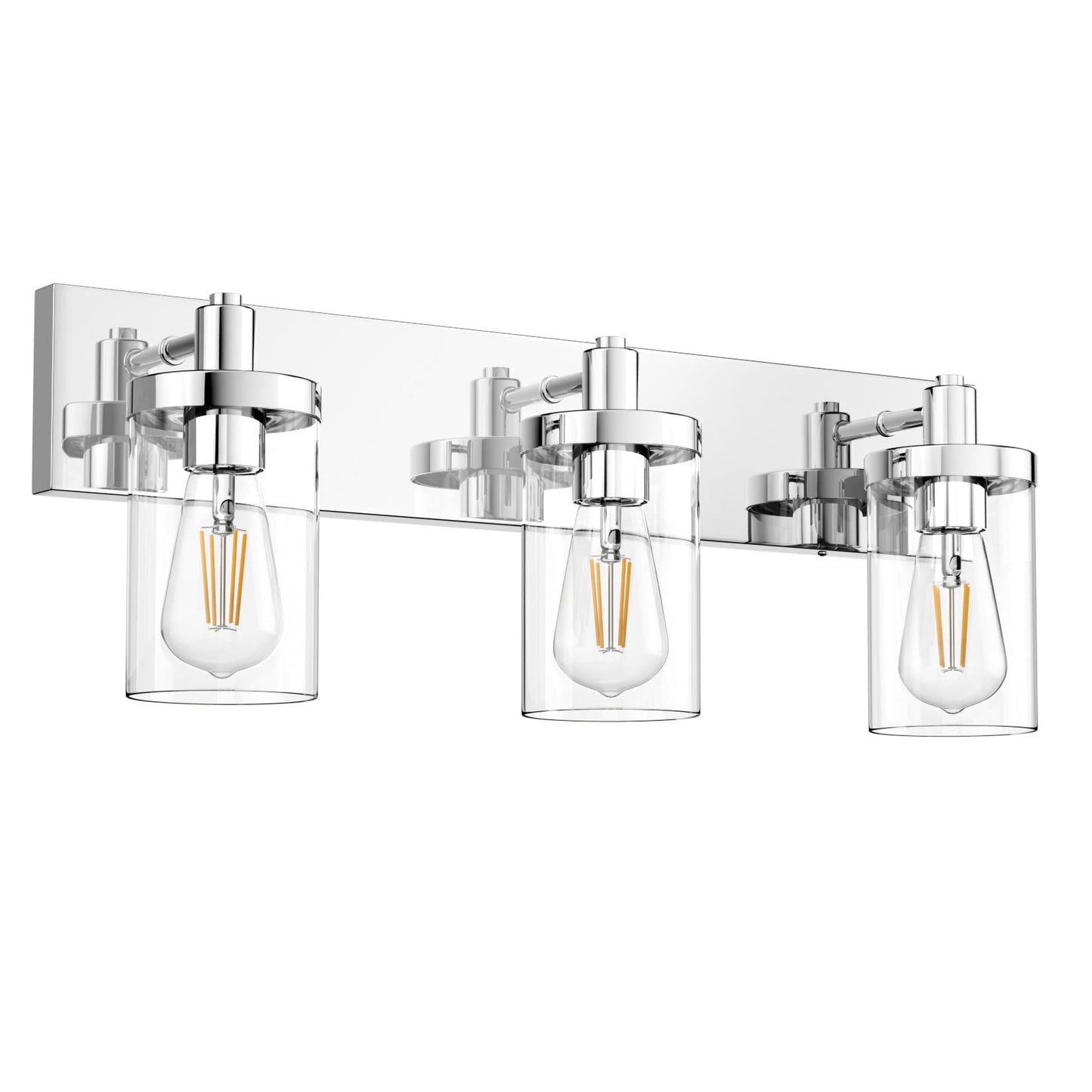Aipsun Black Vanity Light for Bathroom 3 Light Farmhouse Bathroom Lights Fixtures Over Mirror with Clear Glass Shade(Exclude Bulb)