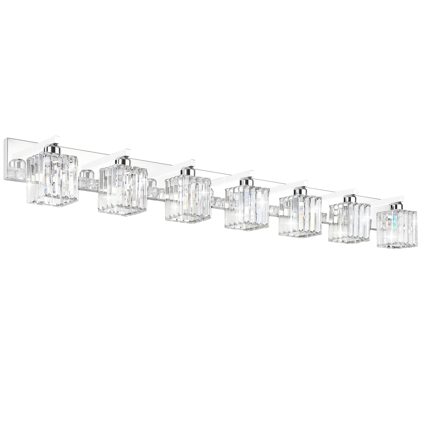 Aipsun Brushed Nickel Vanity Light Bathroom Lighting Fixtures 3 Light Crystal Modern Bathroom Vanity Light (Exclude Bulb)