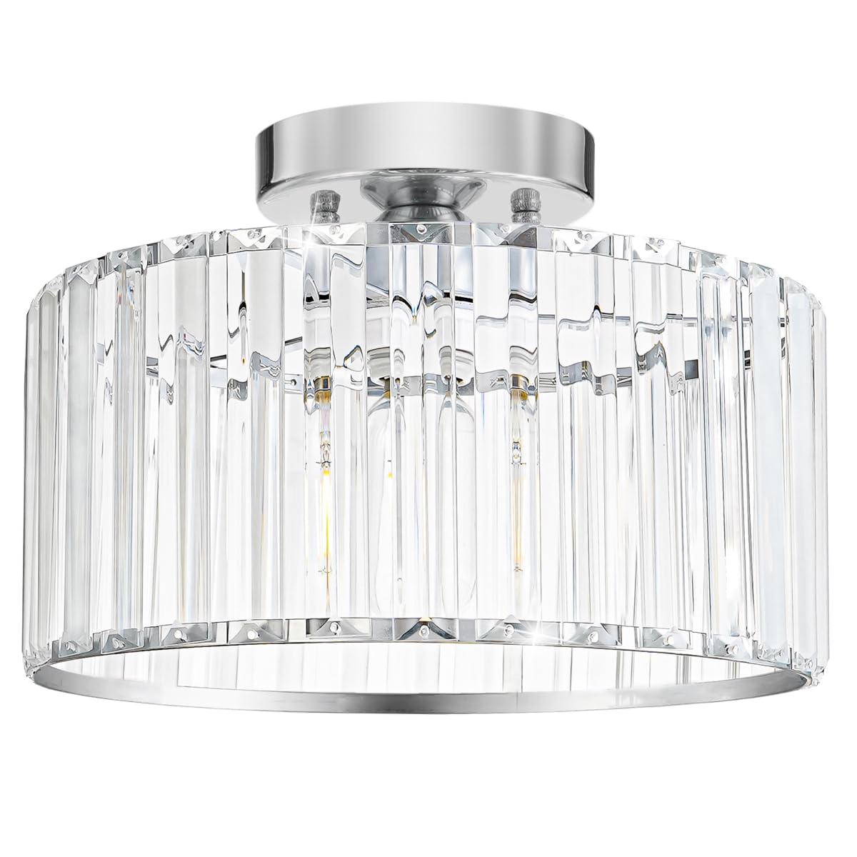Crystal Ceiling Light Fixture, Modern Semi Flush Mount Ceiling Light, Gold Hallway Lighting Fixtures Chandelier for Kitchen, Close To Ceiling Light Fixtures for Entryway Bedroom, 1-Light, 11Inch