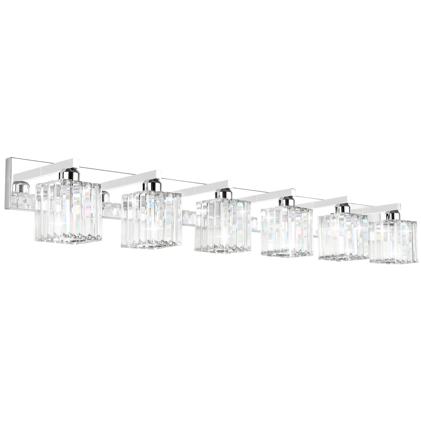Aipsun Brushed Nickel Vanity Light Bathroom Lighting Fixtures 3 Light Crystal Modern Bathroom Vanity Light (Exclude Bulb)