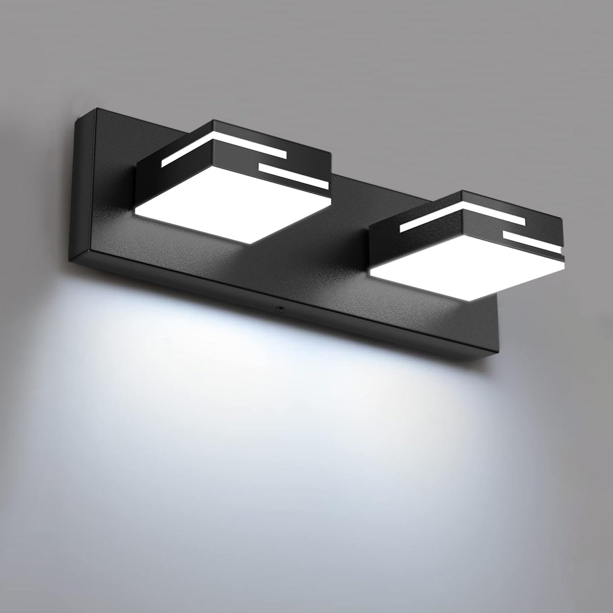 LED Modern Bathroom Vanity Light Fixtures, Dimmable Matte Black Vanity Lights for Bathroom Lighting Fixtures Over Mirror, with 360° Rotatable Acrylic Heads 4-Light 30-inch (Cool White 6000K)