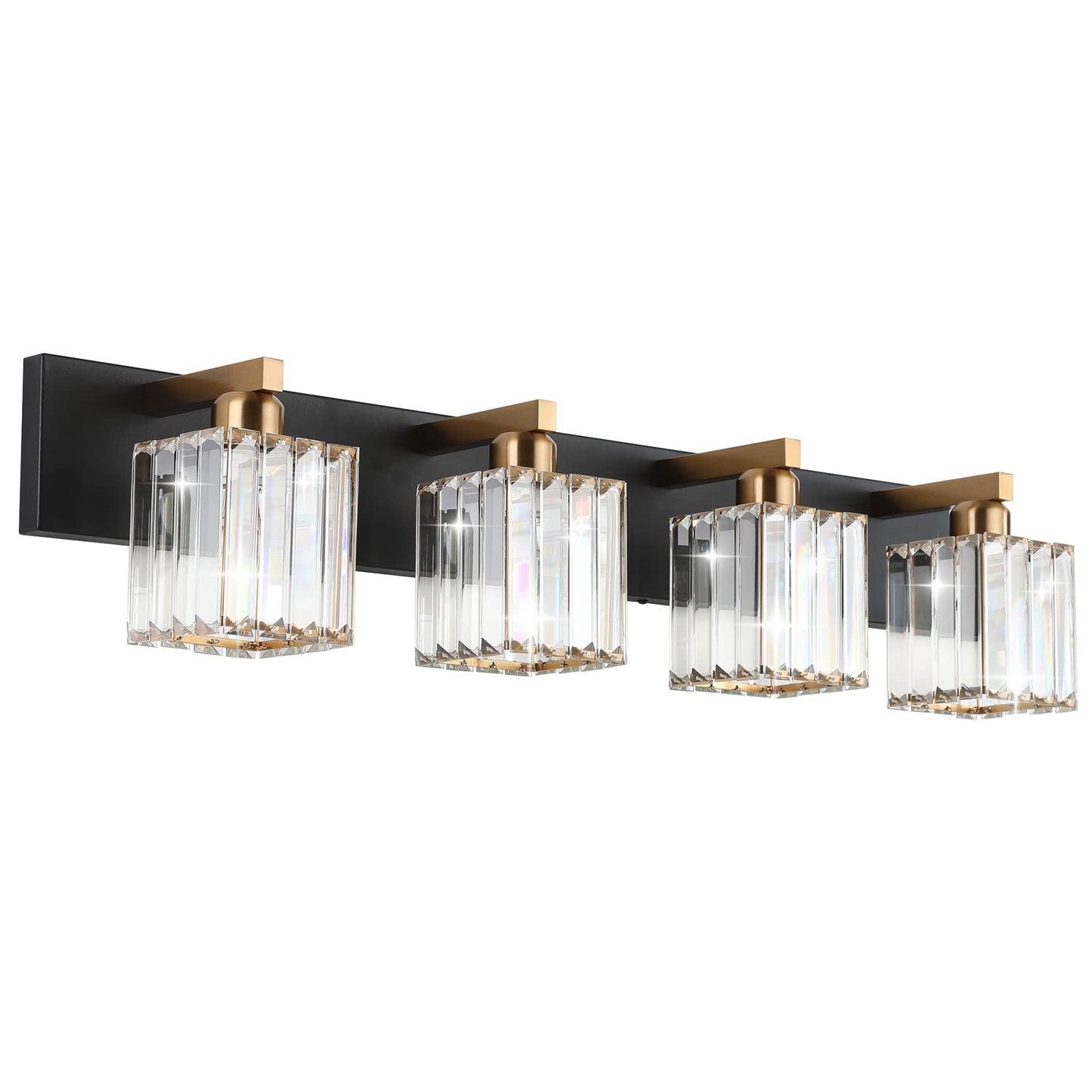 Aipsun Brushed Nickel Vanity Light Bathroom Lighting Fixtures 3 Light Crystal Modern Bathroom Vanity Light (Exclude Bulb)