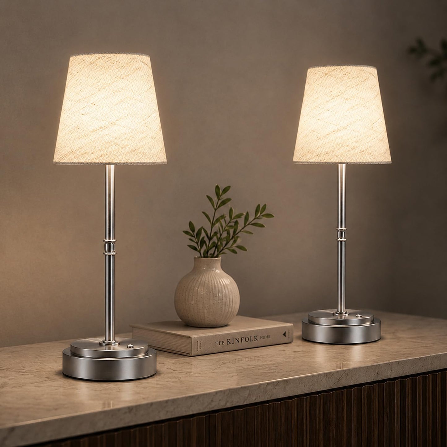 Rechargeable Cordless Table Lamp, Nightstand to End Table,Gold,1 Pack | 6000mAh Battery Operated, 16-Inch Antique Brass Aesthetic, For Kitchen Counter, Bathroom Vanity and Dining Room
