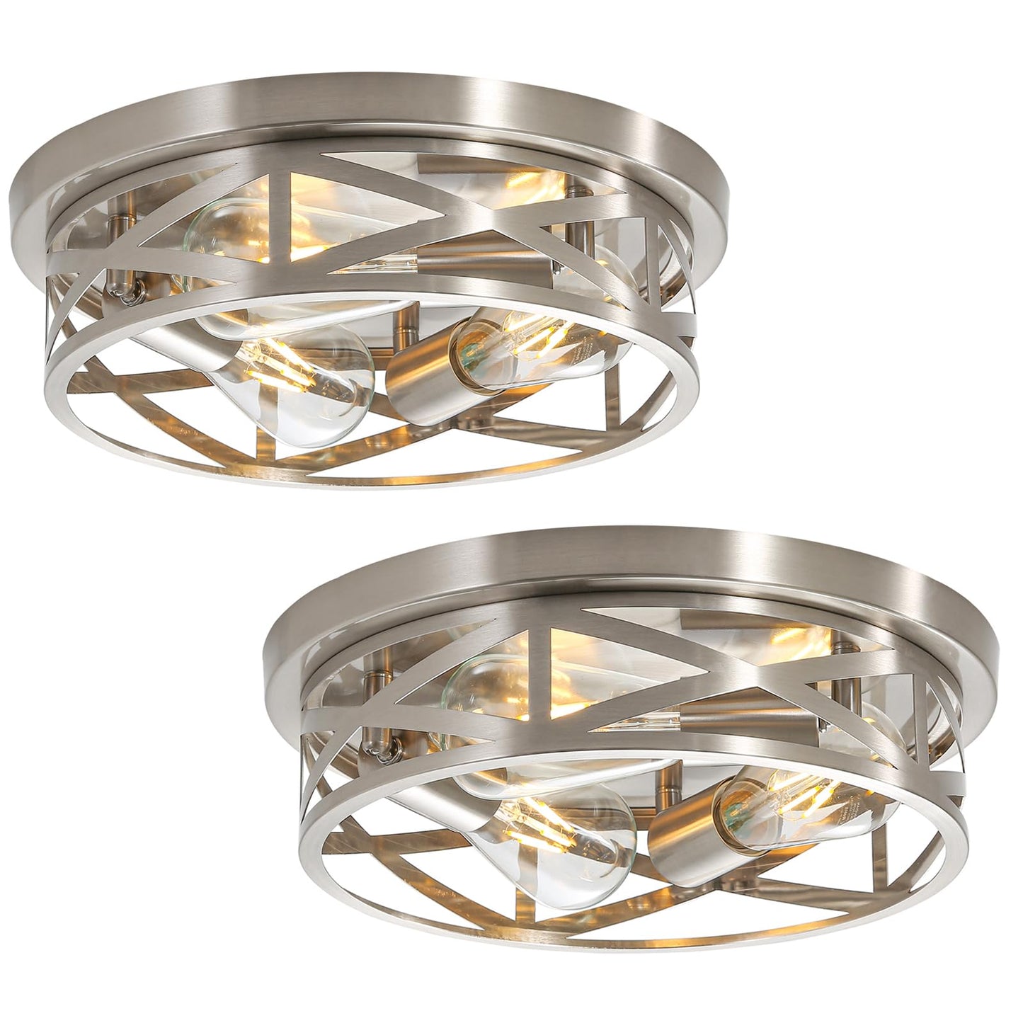 13 inch Black Flush Mount Ceiling Light Fixtures,3-Light Modern Hallway Light Fixtures Ceiling, Black Light Fixture Ceiling Mount for Farmhouse,Kitchen, Bedroom 2 Pack