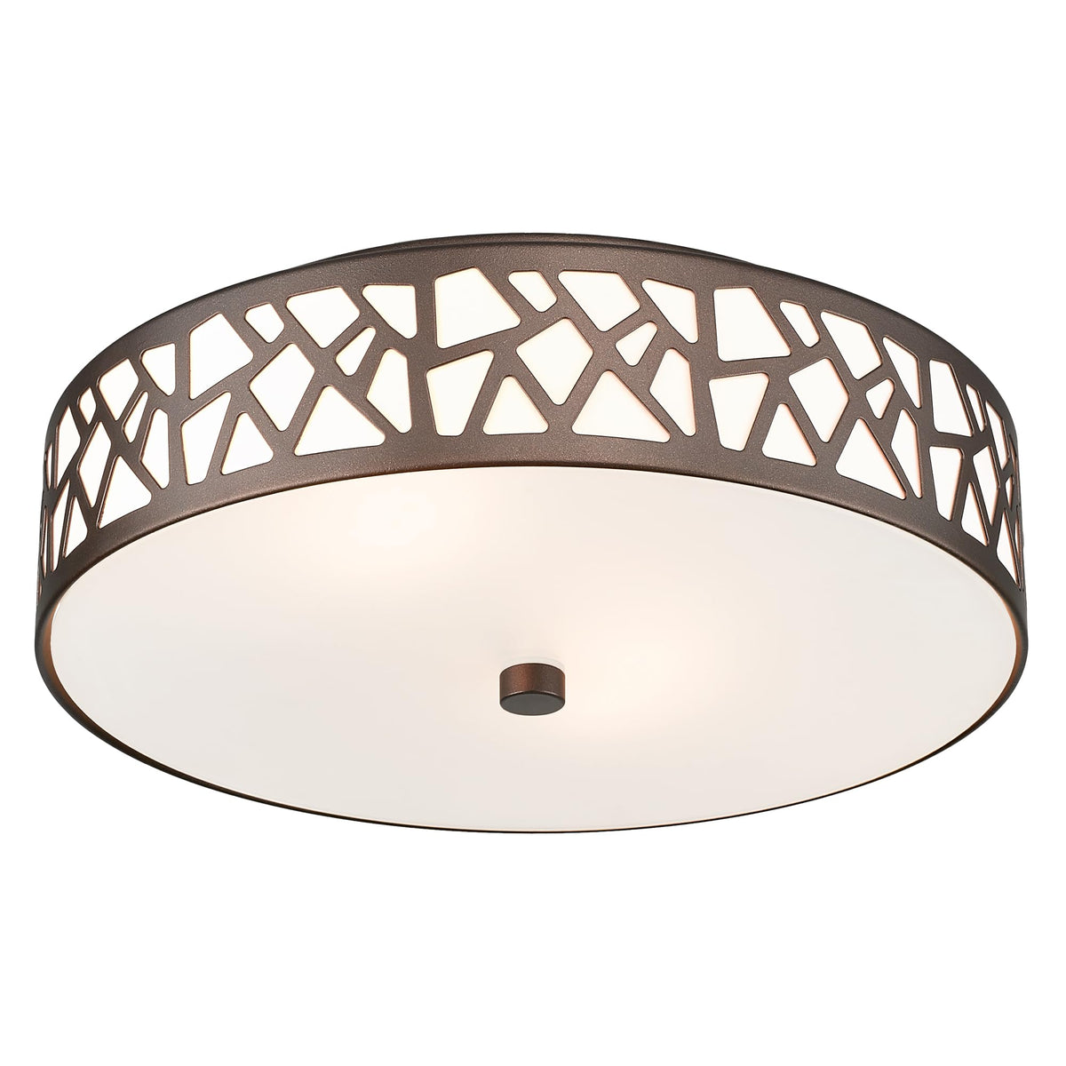 2-Light Flush Mount Ceiling Light, 12 Inch Modern Light Fixtures | Ceiling Mount with White Metal and Frosted Glass Shade for Bedroom,Hallway, Kitchen