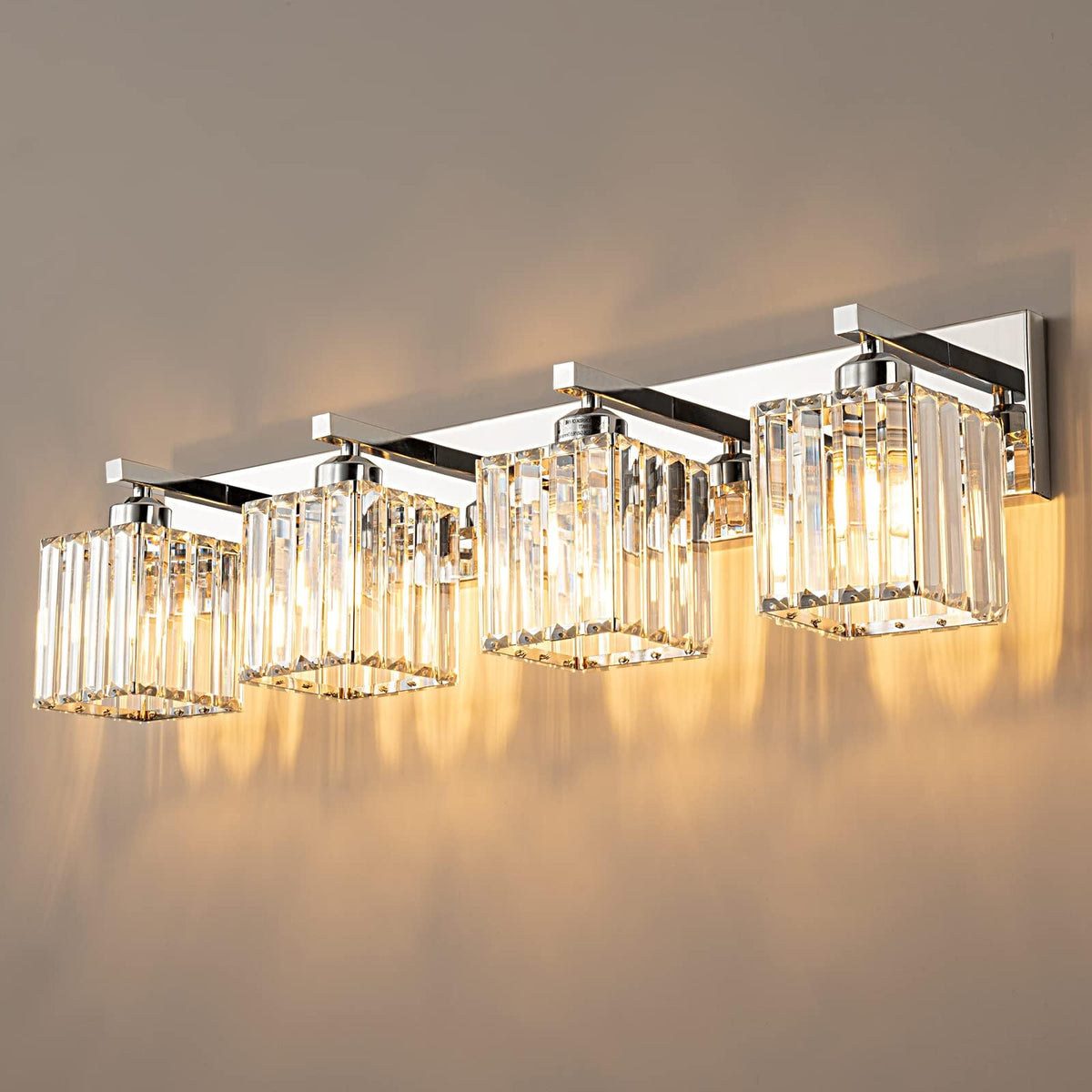 Modern Bathroom Vanity Light 3-Lights Modern Black Crystal Wall Light Bathroom Vanity Light Fixtures