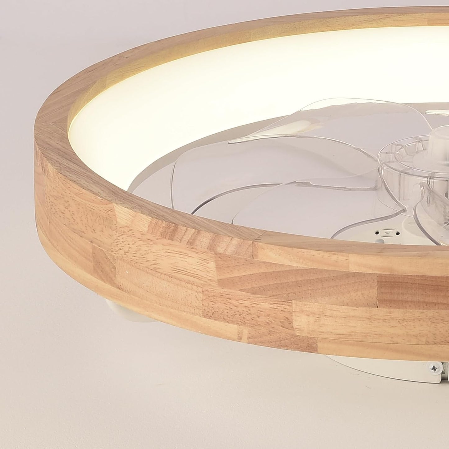 20" Modern Low Profile Flush Mount Wood Ceiling Fan with Light | Remote/APP, timer, memory, reversible, dimmable LED, 6 speeds; for bedroom, living room.