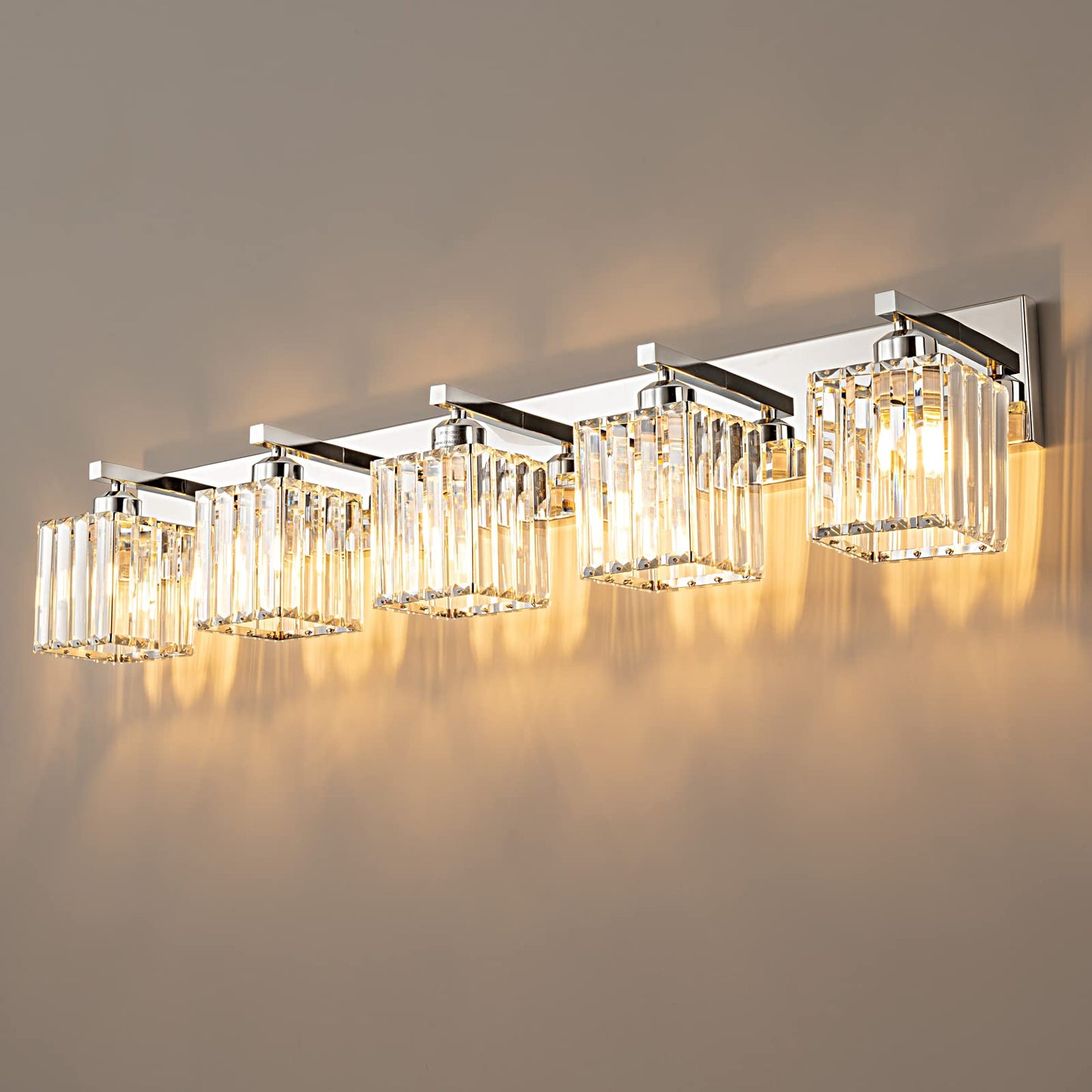 Modern Bathroom Vanity Light 3-Lights Modern Black Crystal Wall Light Bathroom Vanity Light Fixtures