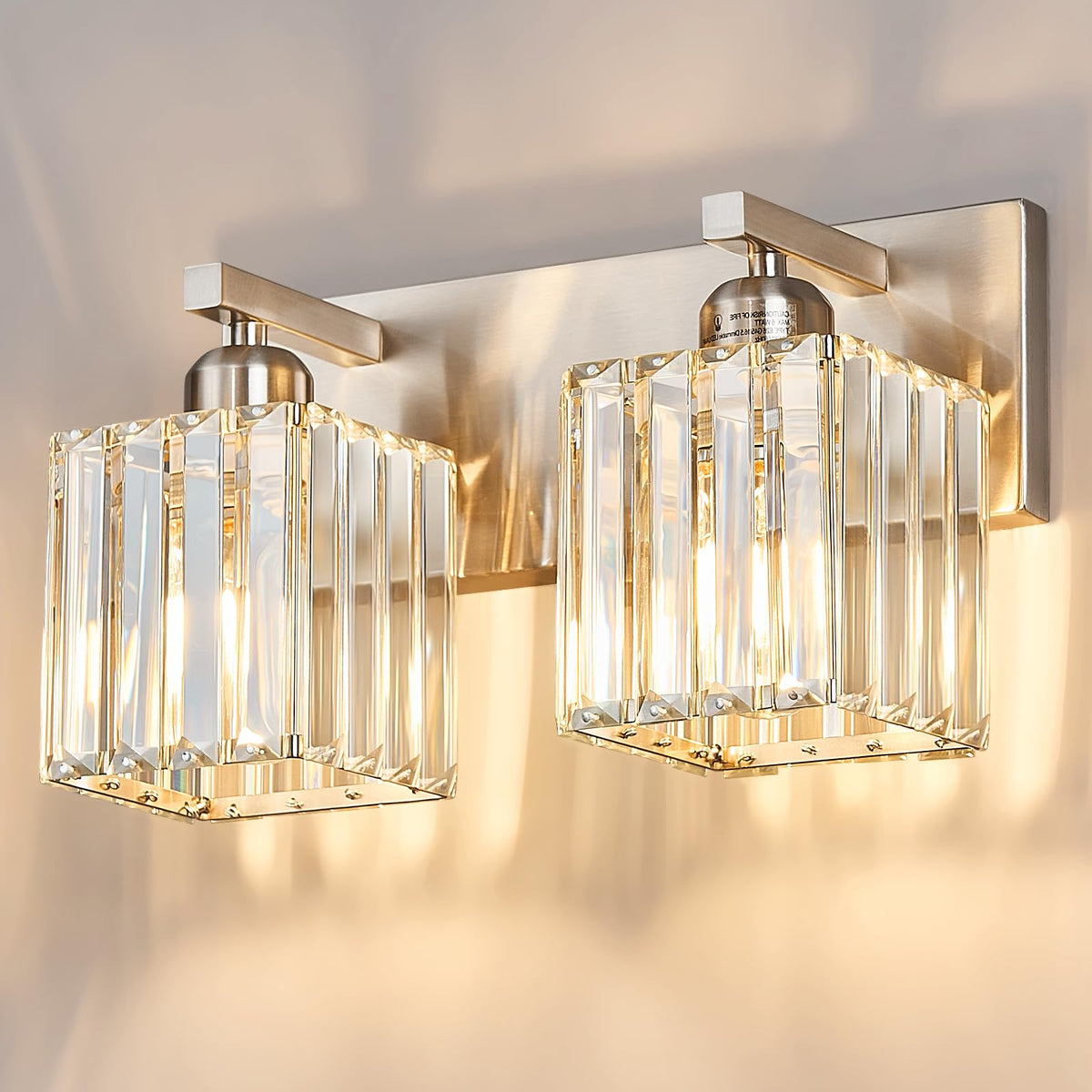 Modern Bathroom Vanity Light 3-Lights Modern Black Crystal Wall Light Bathroom Vanity Light Fixtures