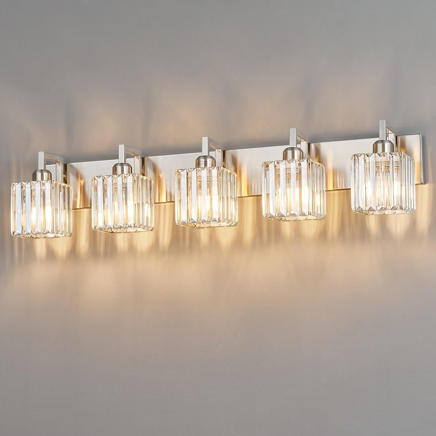 Modern Bathroom Vanity Light 3-Lights Modern Black Crystal Wall Light Bathroom Vanity Light Fixtures