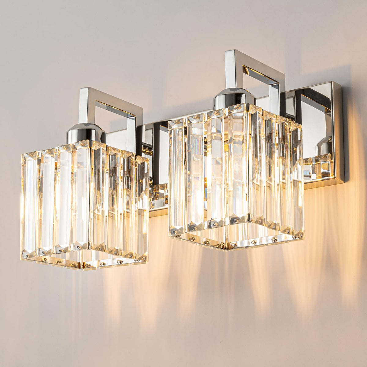Modern Bathroom Vanity Light 3-Lights Modern Black Crystal Wall Light Bathroom Vanity Light Fixtures