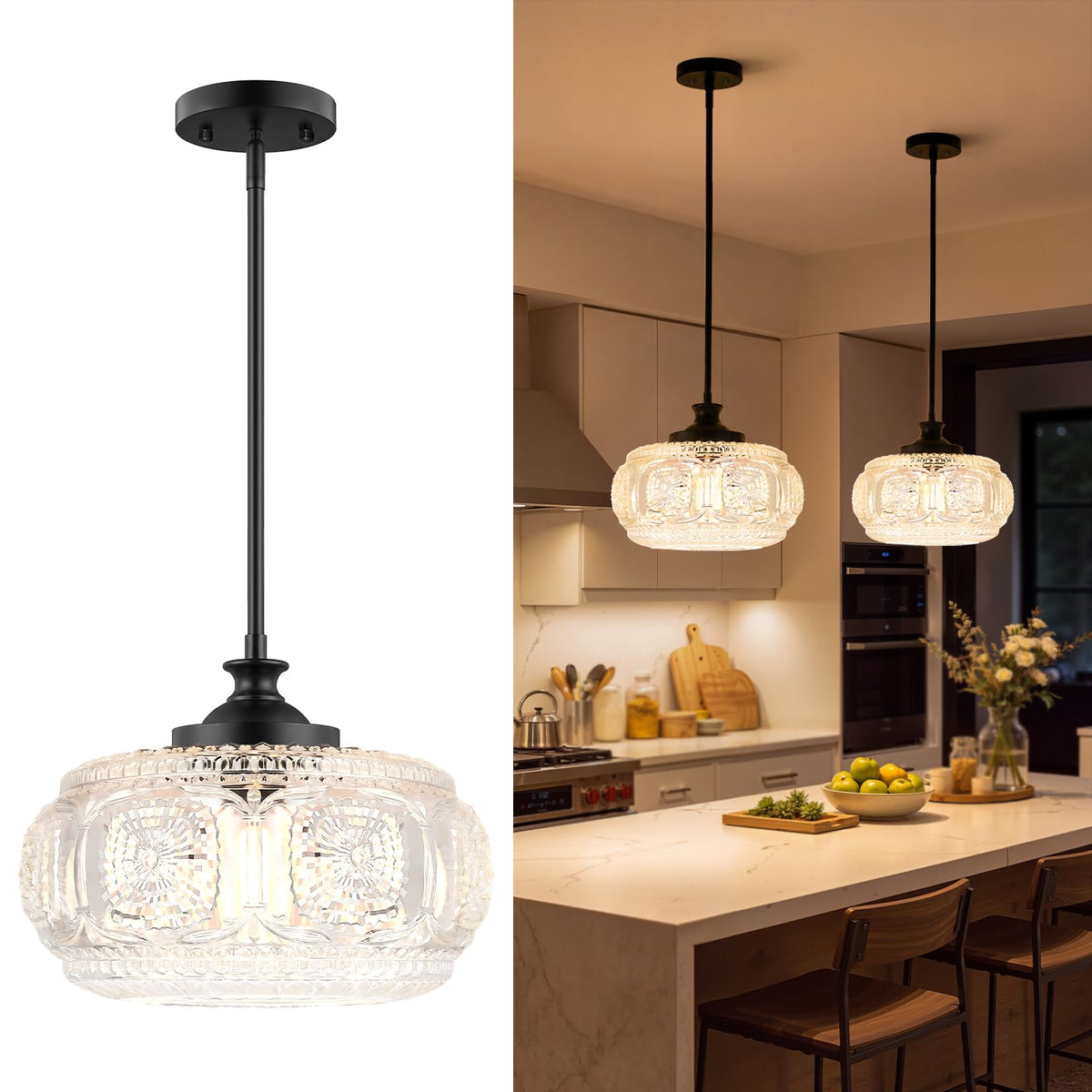 Globe Glass Semi Flush Mount Ceiling Light Fixture, Vintage Gold | Beautiful Light Shadow, Easy to Install, Bright Ambiance, Modern Lighting for Hallway Entryway Kitchen Bathroom Bedroom