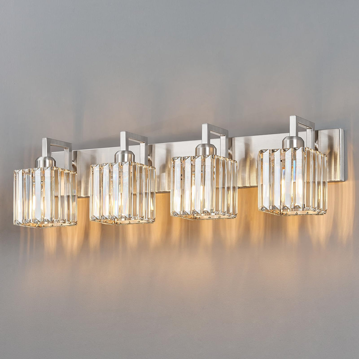 Modern Bathroom Vanity Light 3-Lights Modern Black Crystal Wall Light Bathroom Vanity Light Fixtures