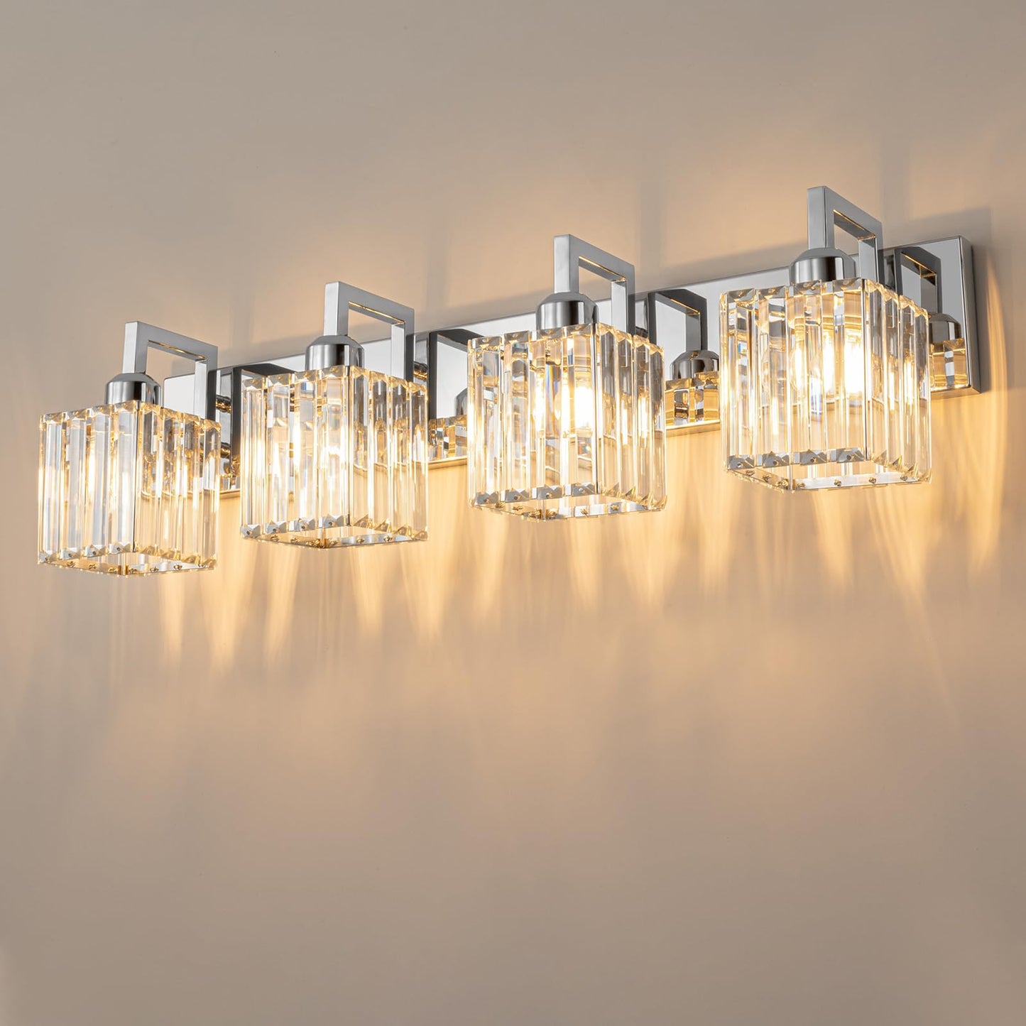 Modern Bathroom Vanity Light 3-Lights Modern Black Crystal Wall Light Bathroom Vanity Light Fixtures