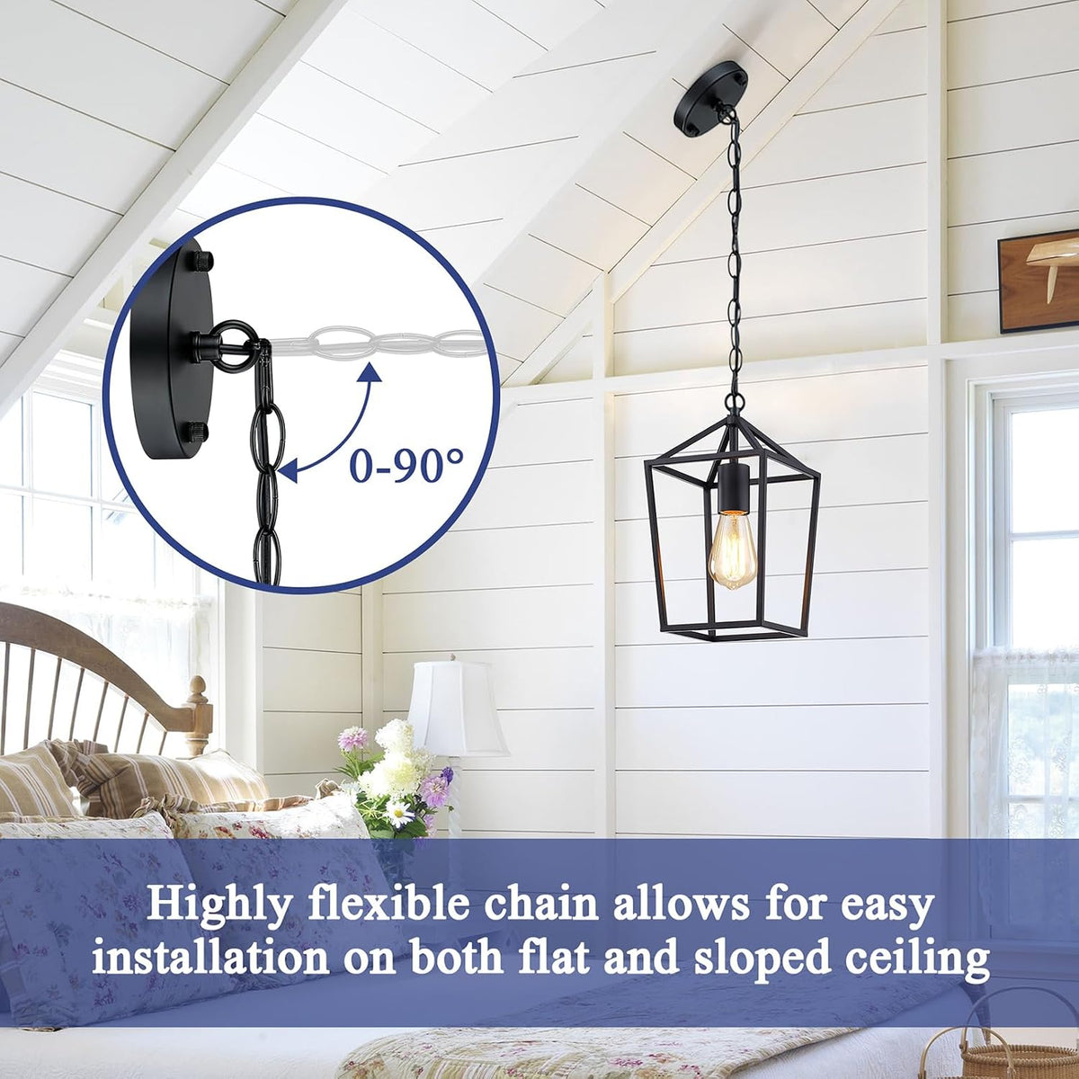 Sheetea 2 Pack Pendant Lights Kitchen Island, Modern Black Light Fixtures | Farmhouse Design, Ceiling Hanging Height Adjustable, Durable Metal, Quick & Easy Installation, Small Pendant Lighting