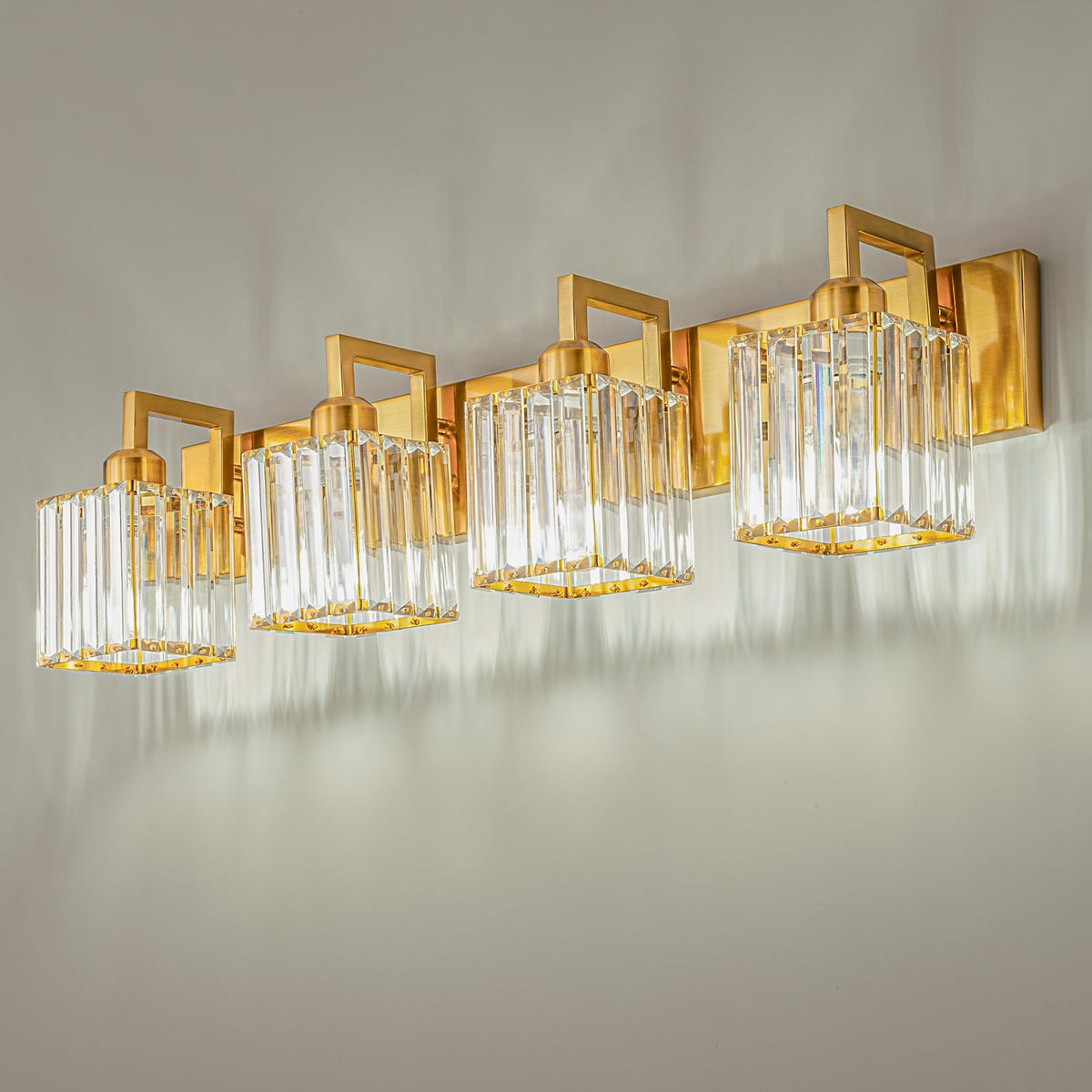 Modern Bathroom Vanity Light 3-Lights Modern Black Crystal Wall Light Bathroom Vanity Light Fixtures