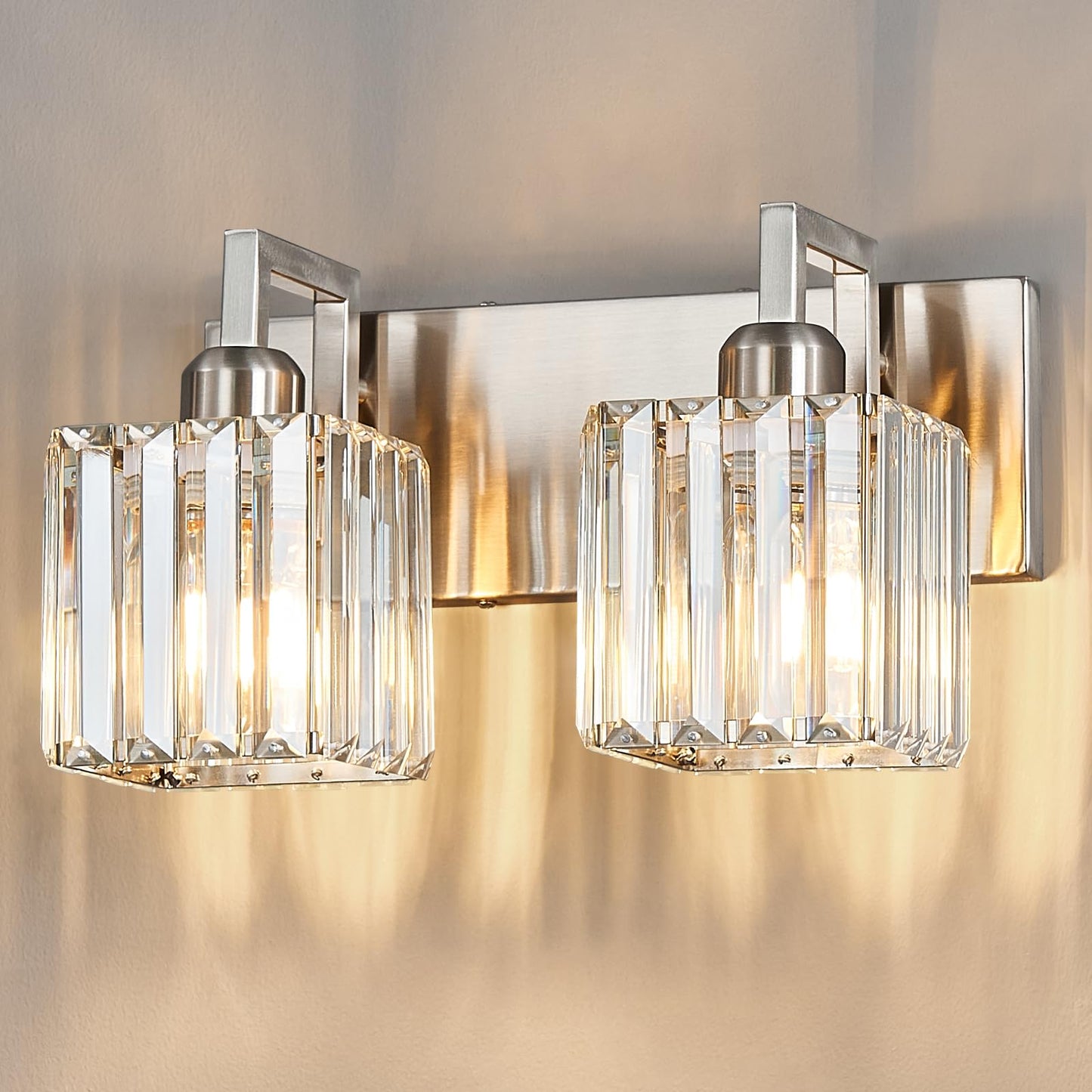 Modern Bathroom Vanity Light 3-Lights Modern Black Crystal Wall Light Bathroom Vanity Light Fixtures
