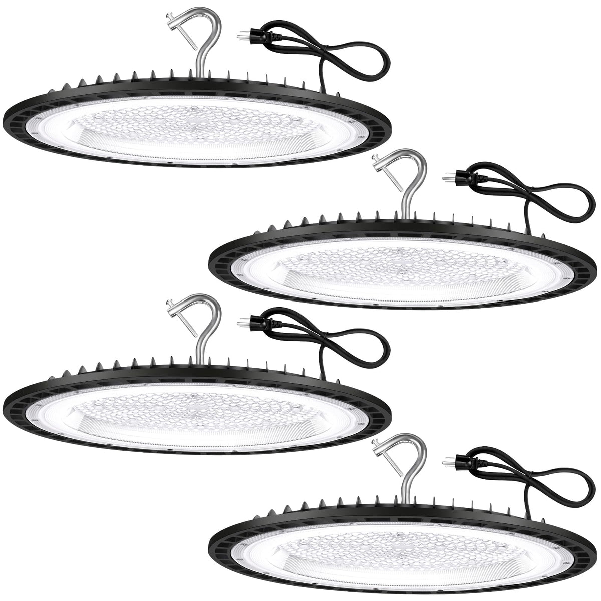 YANYCN 6 Pack 200W UFO Led High Bay Light Fixture,120VAC,30800LM,5000K Daylight Commercial Shop Bay Lighting,[850W MH/HPS Equiv.] US Plug Area Lighting for Warehouse/Barn/Gym/Factory/Workshop