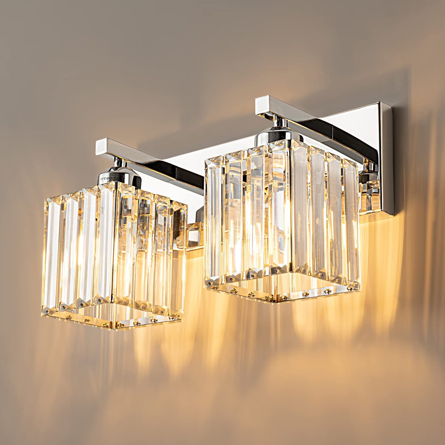 Modern Bathroom Vanity Light 3-Lights Modern Black Crystal Wall Light Bathroom Vanity Light Fixtures