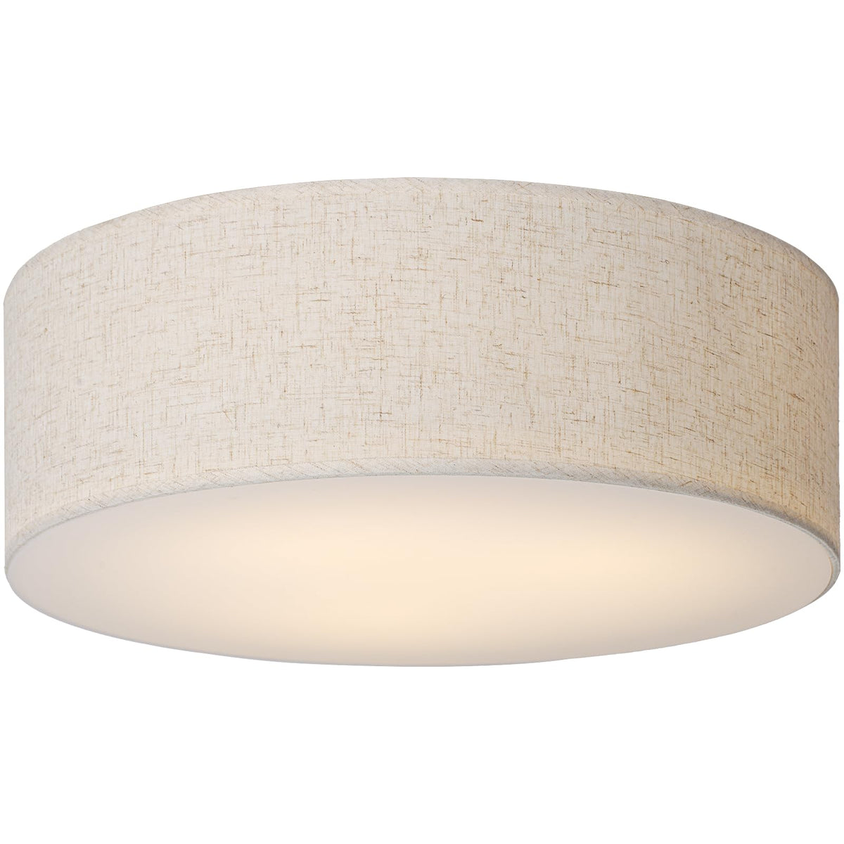 CALOKES 18-Inch Large Flush Mount Ceiling Light Fixture with Fabric Shade, Modern Drum Closed to Ceiling Lighting for Living Dining Room, Bedroom, Kitchen, Foyer - Farmhouse 3-Light Lamp & Chandelier